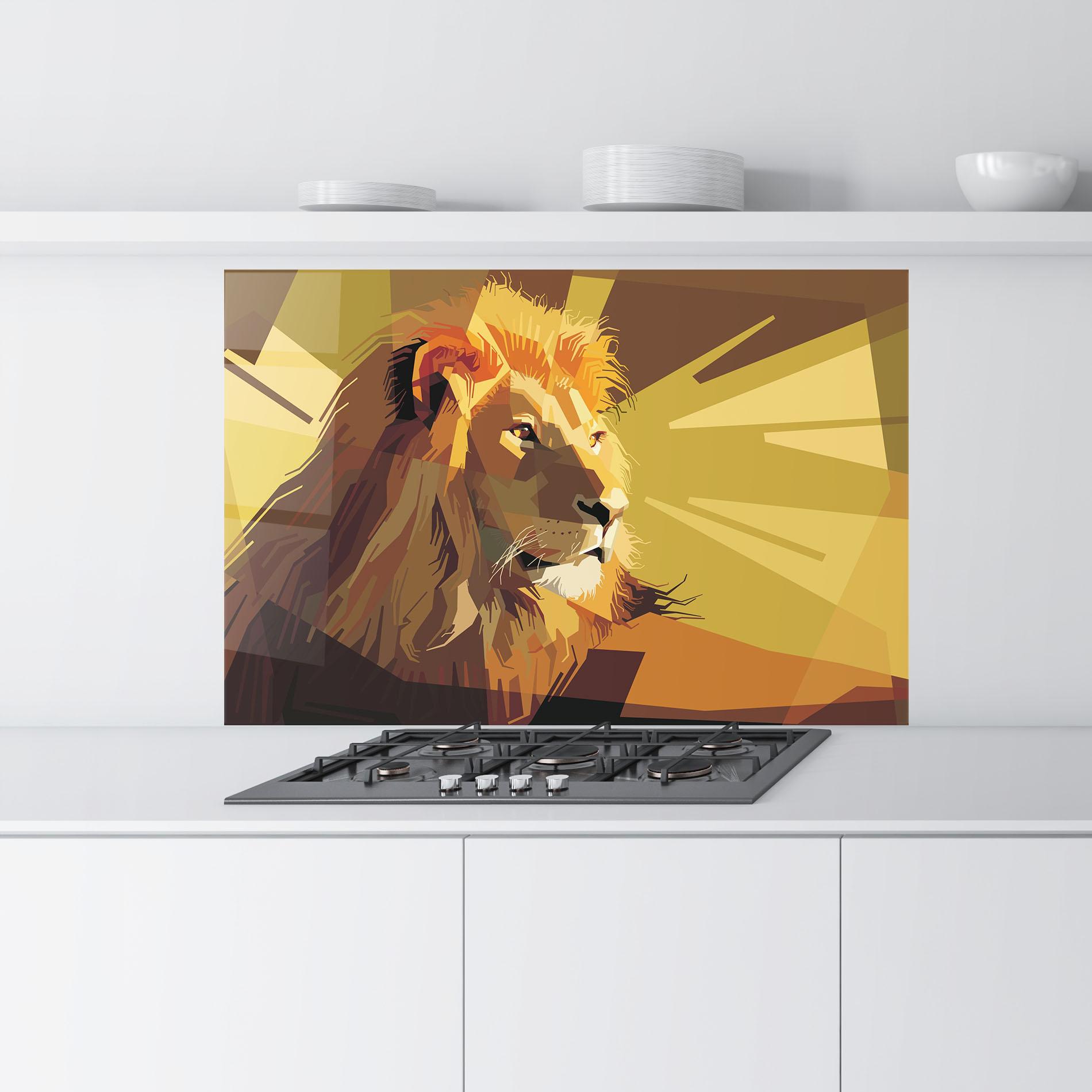 Стъклен панел за кухня Lion Art mockup 9