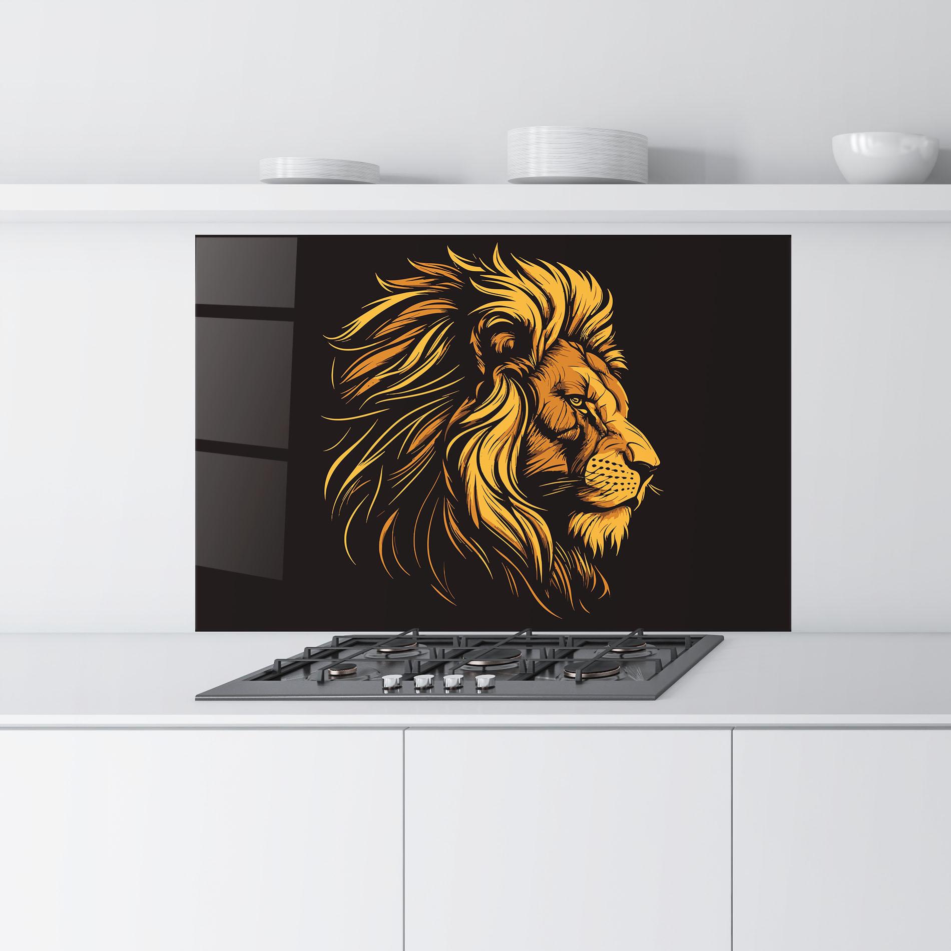 Стъклен панел за кухня Lion Symbol mockup 9