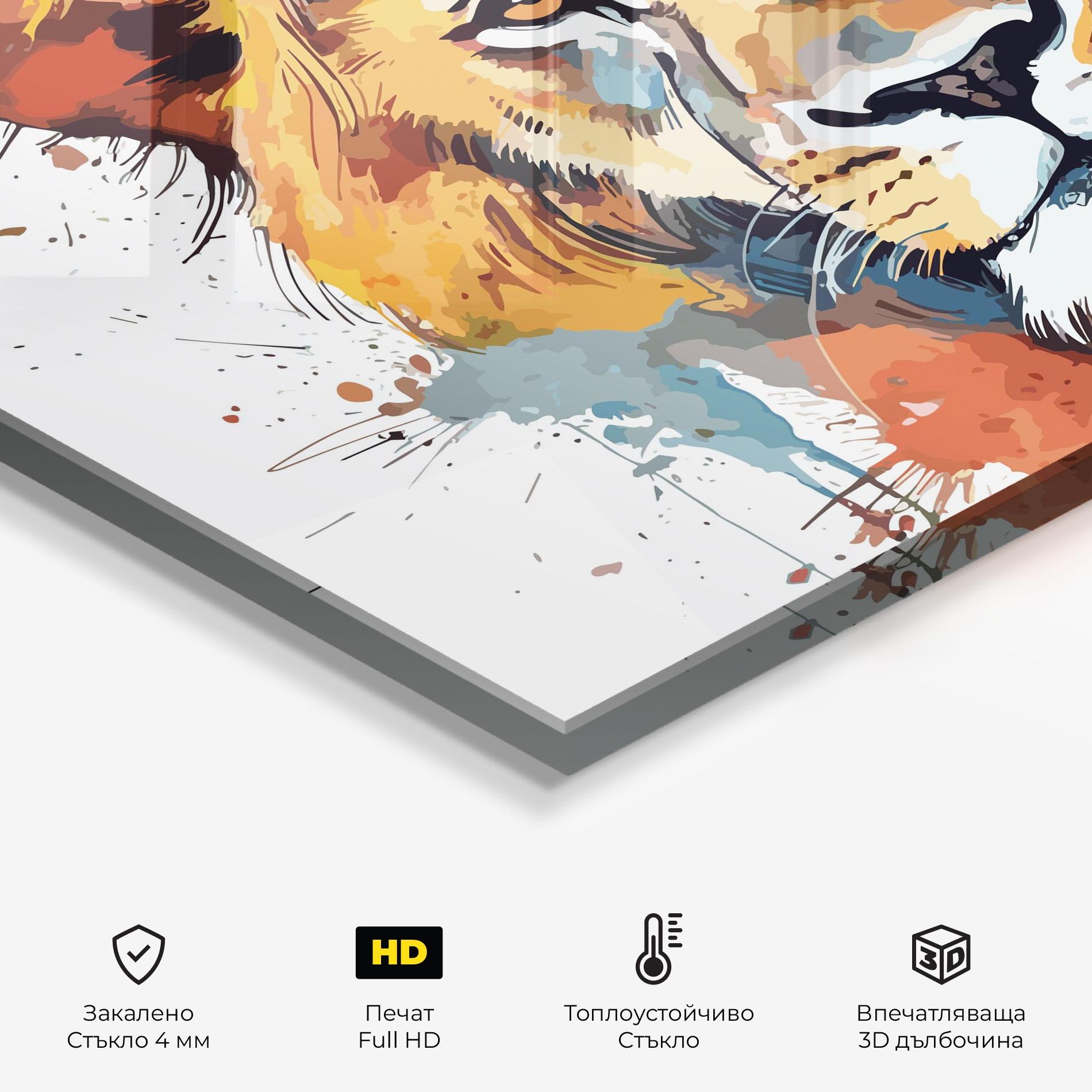 Стъклен панел за кухня Lion Head Art mockup 2