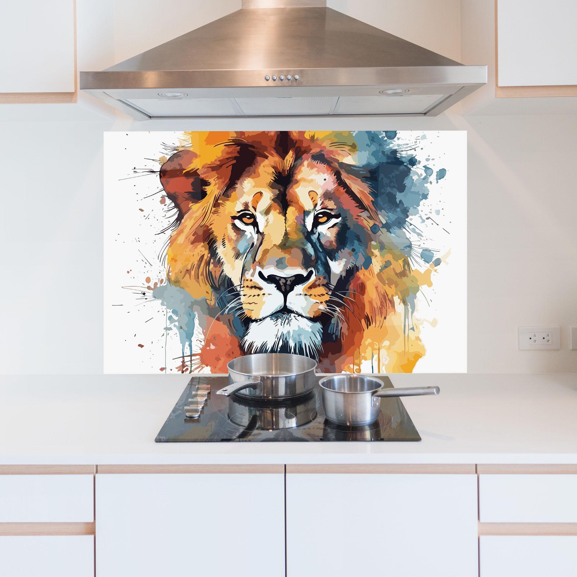 Стъклен панел за кухня Lion Head Art mockup 5
