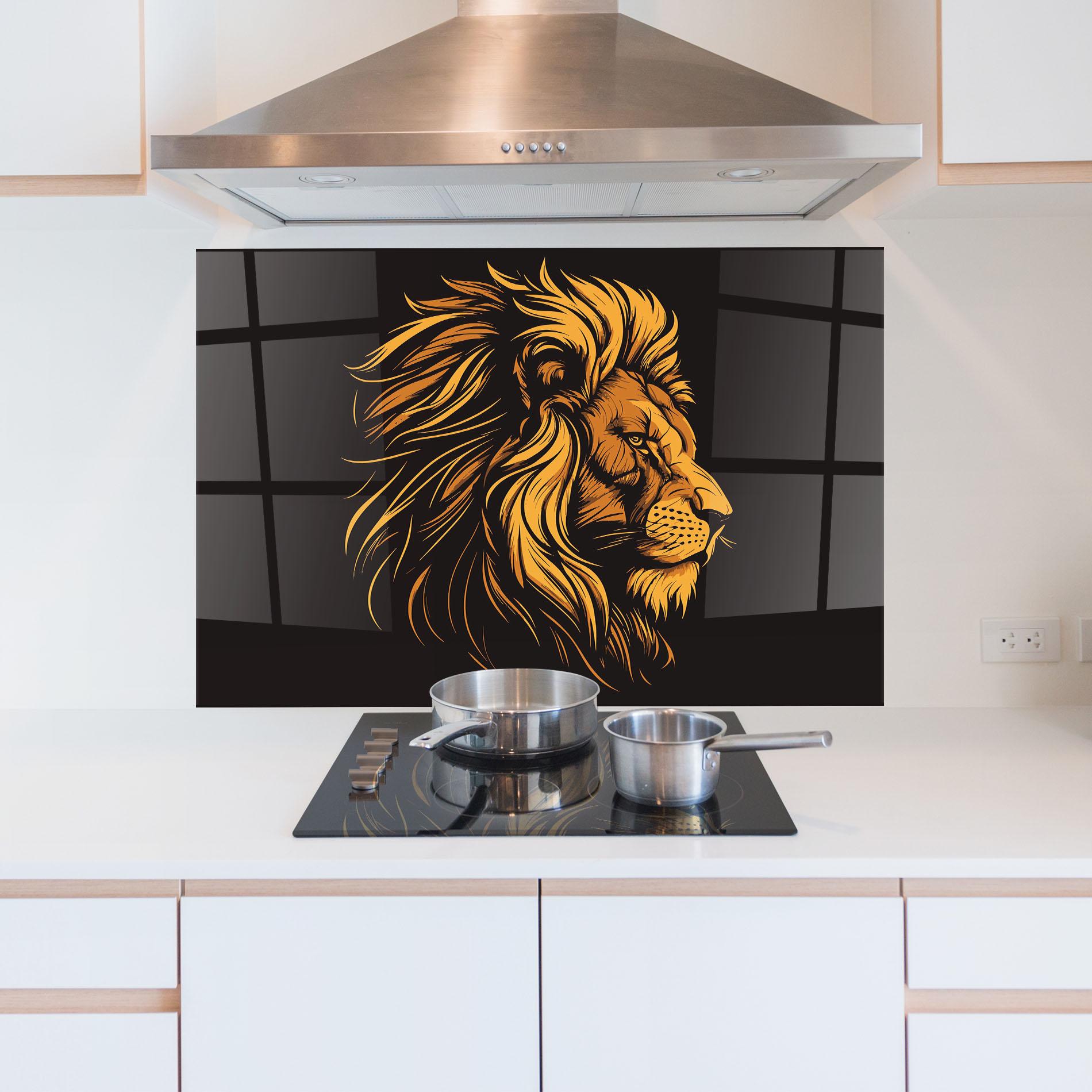 Стъклен панел за кухня Lion Symbol mockup 5