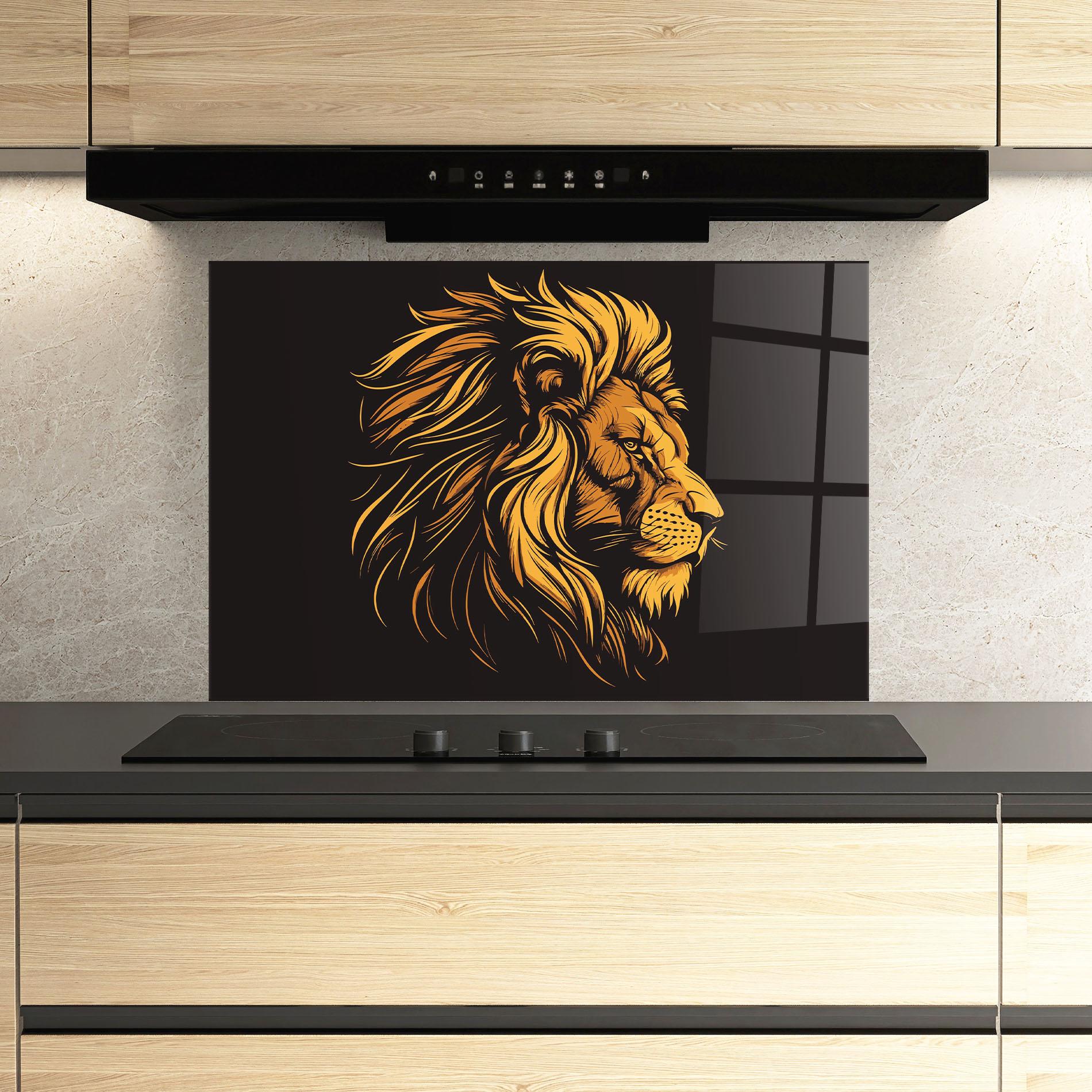 Стъклен панел за кухня Lion Symbol mockup 3