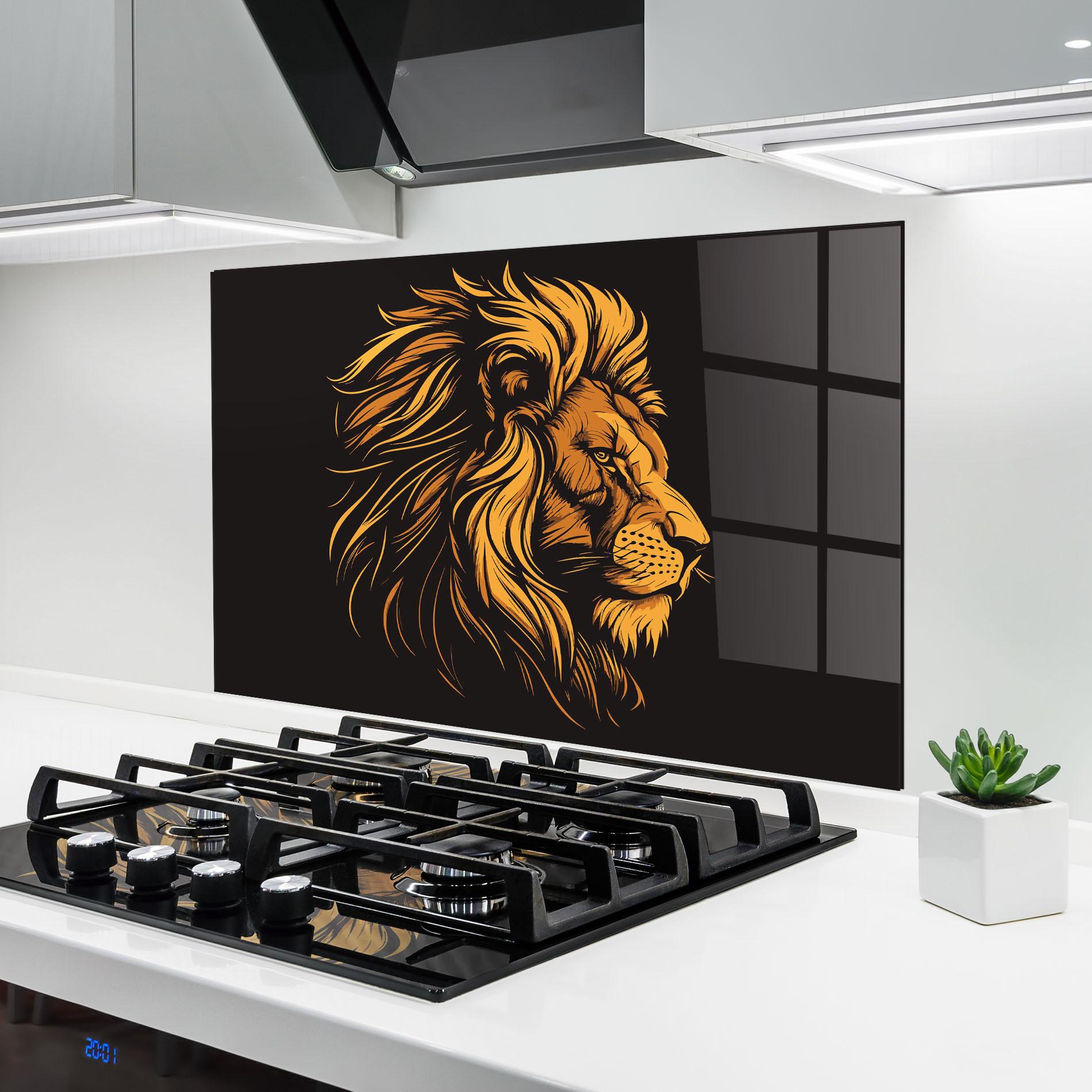 Стъклен панел за кухня Lion Symbol mockup 6