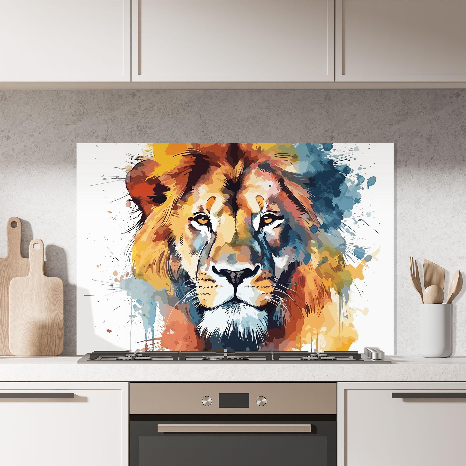 Стъклен панел за кухня Lion Head Art mockup 7