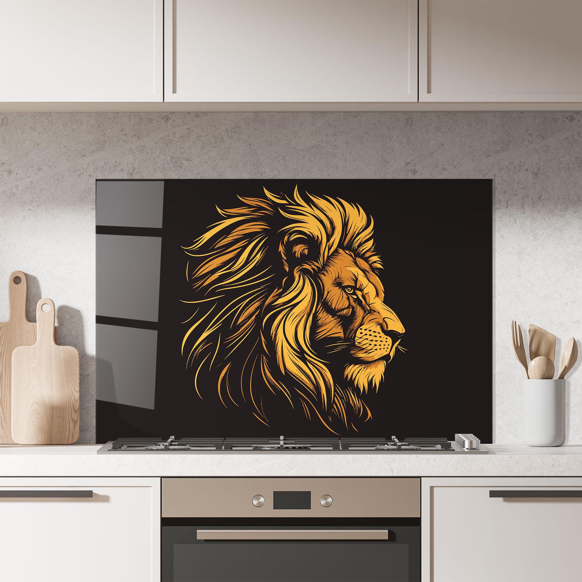 Стъклен панел за кухня Lion Symbol mockup 7