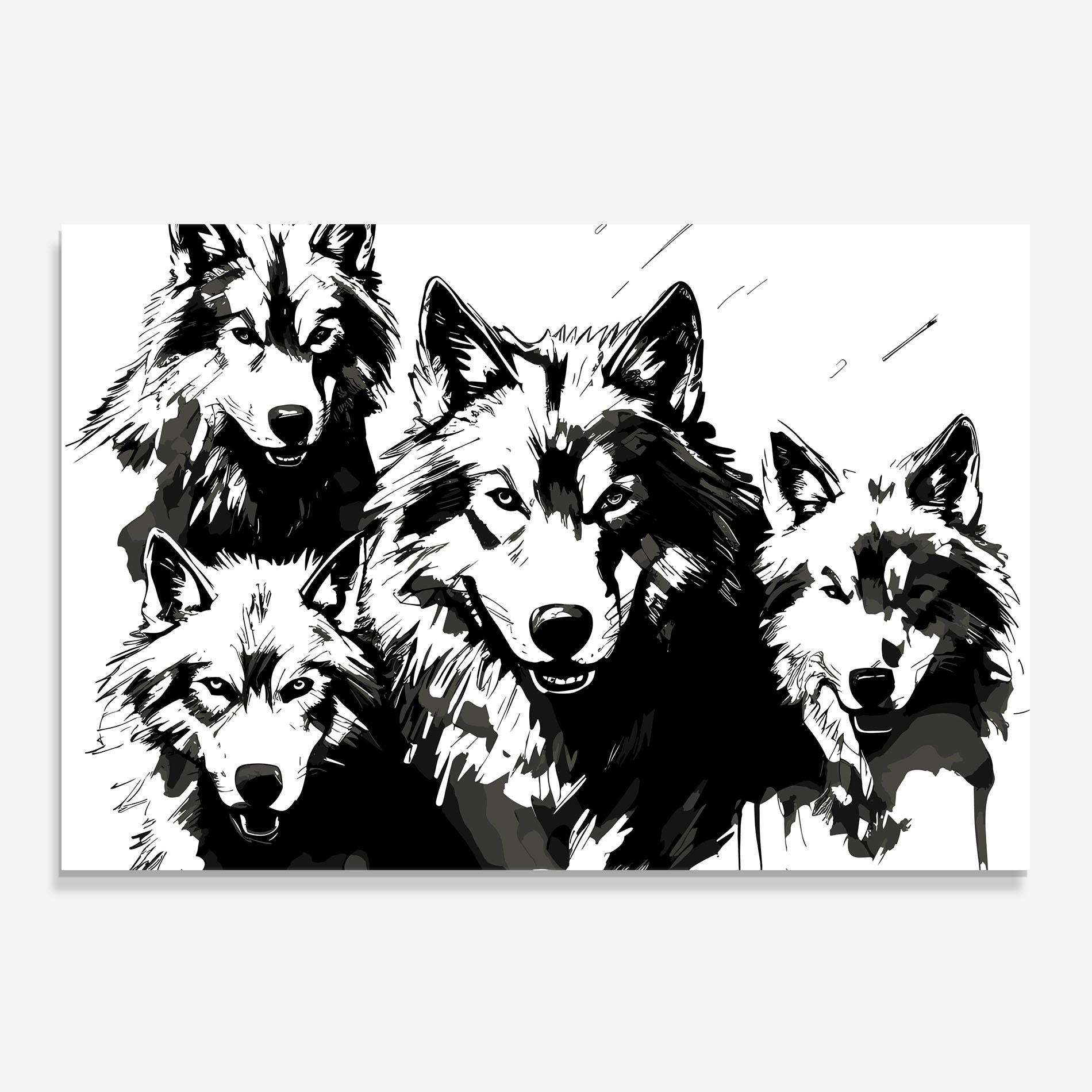 Стъклен панел за кухня Wolf Family mockup 0
