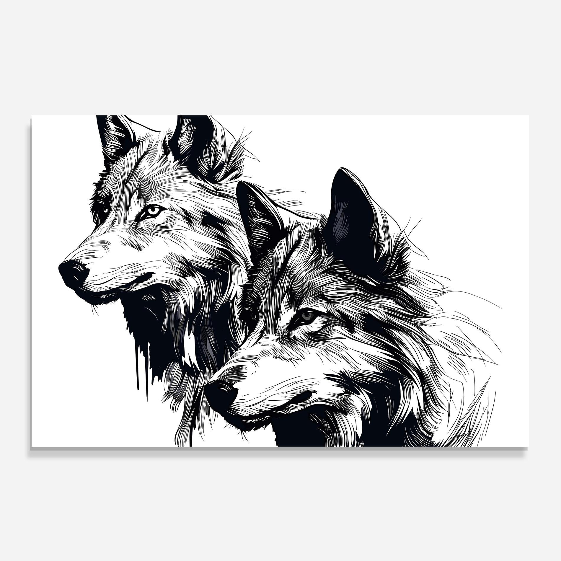 Стъклен панел за кухня Wolf Friends mockup 0