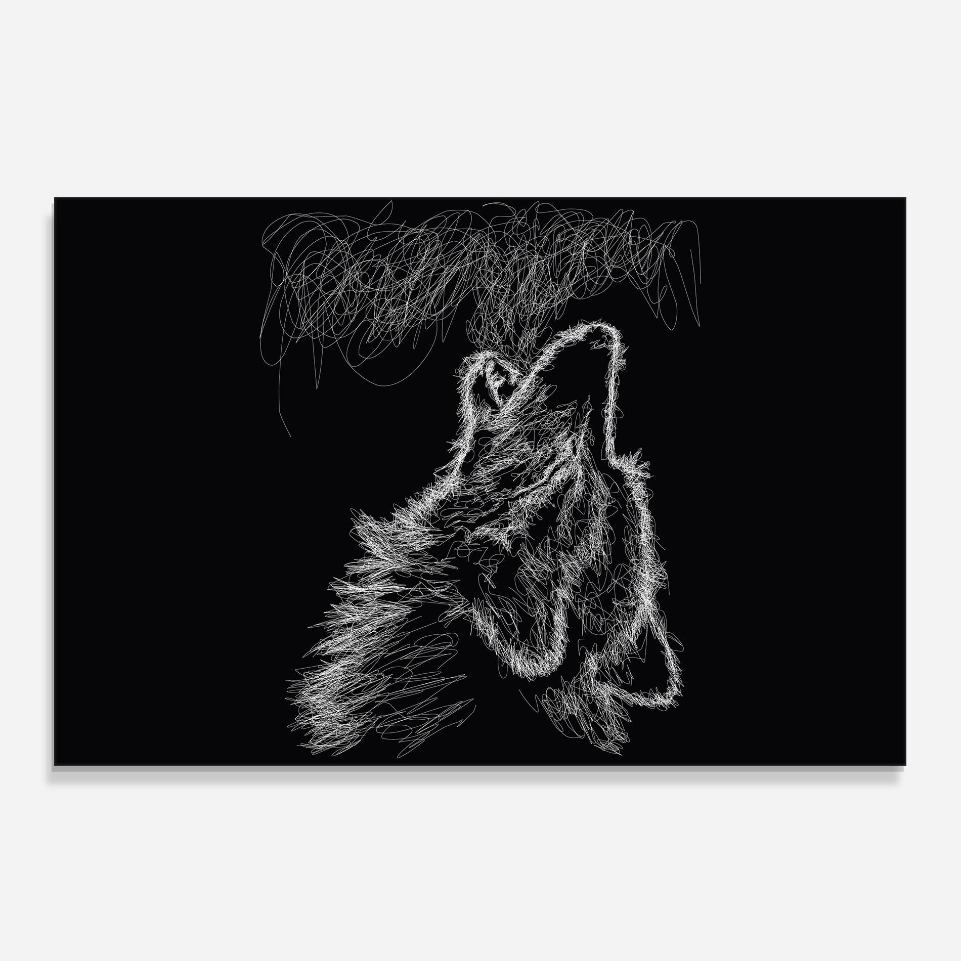 Стъклен панел за кухня Wolf White Line mockup 0