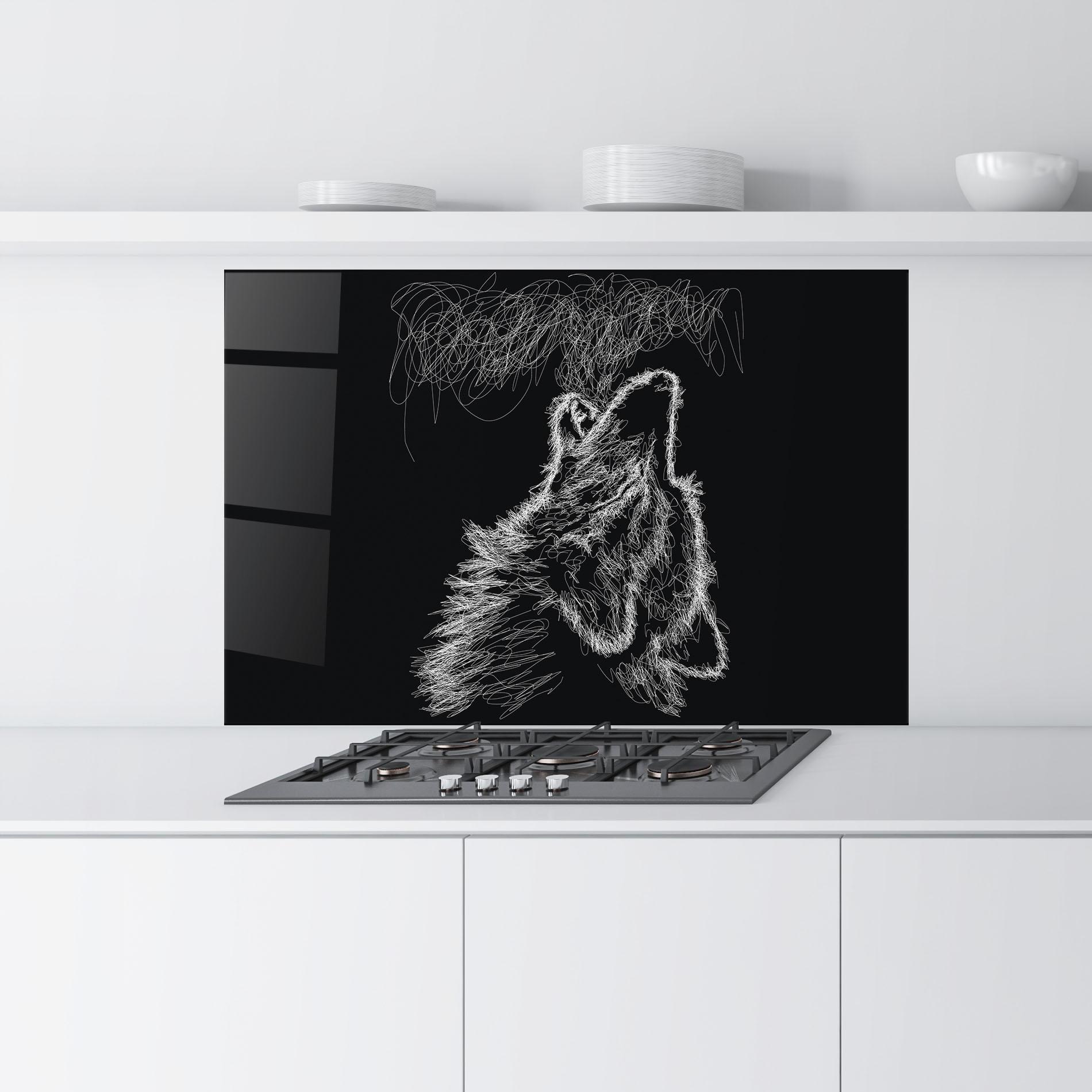 Стъклен панел за кухня Wolf White Line mockup 9