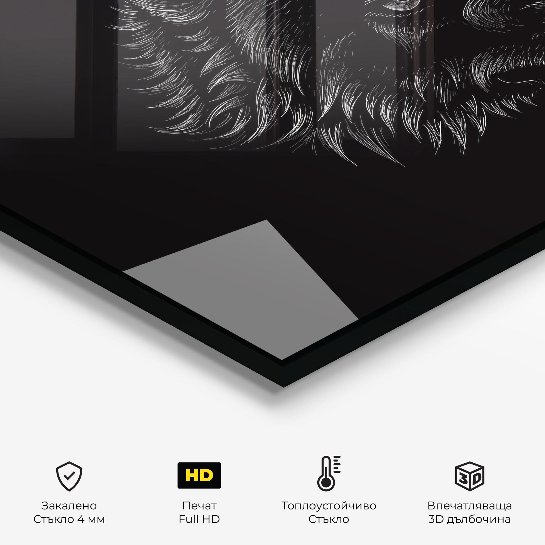 Стъклен панел за кухня Angry Wolf Face mockup 2