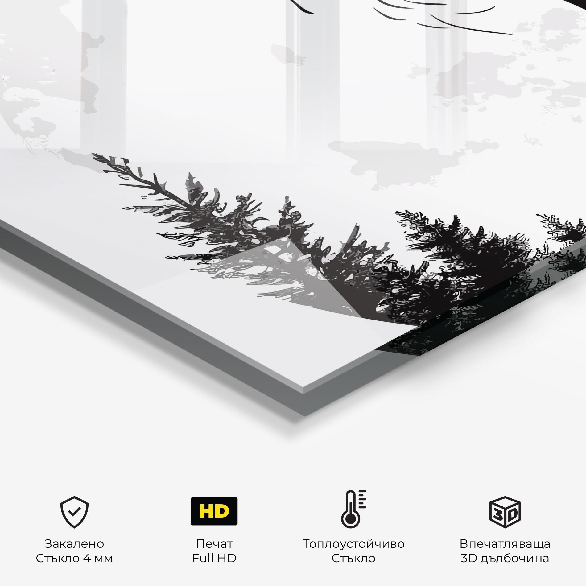 Стъклен панел за кухня Grey Moon Wolf mockup 2