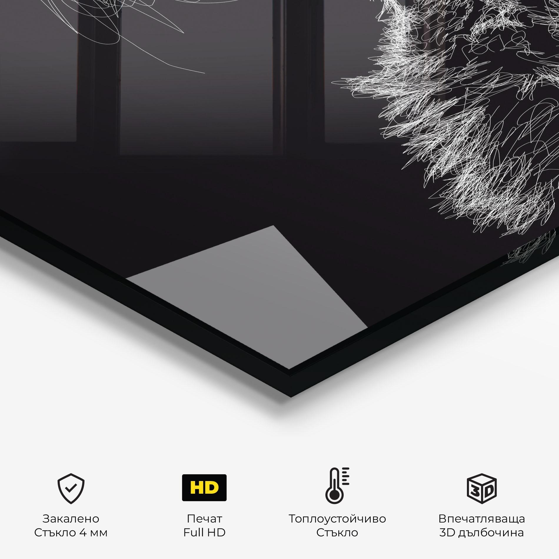 Стъклен панел за кухня Wolf White Line mockup 2