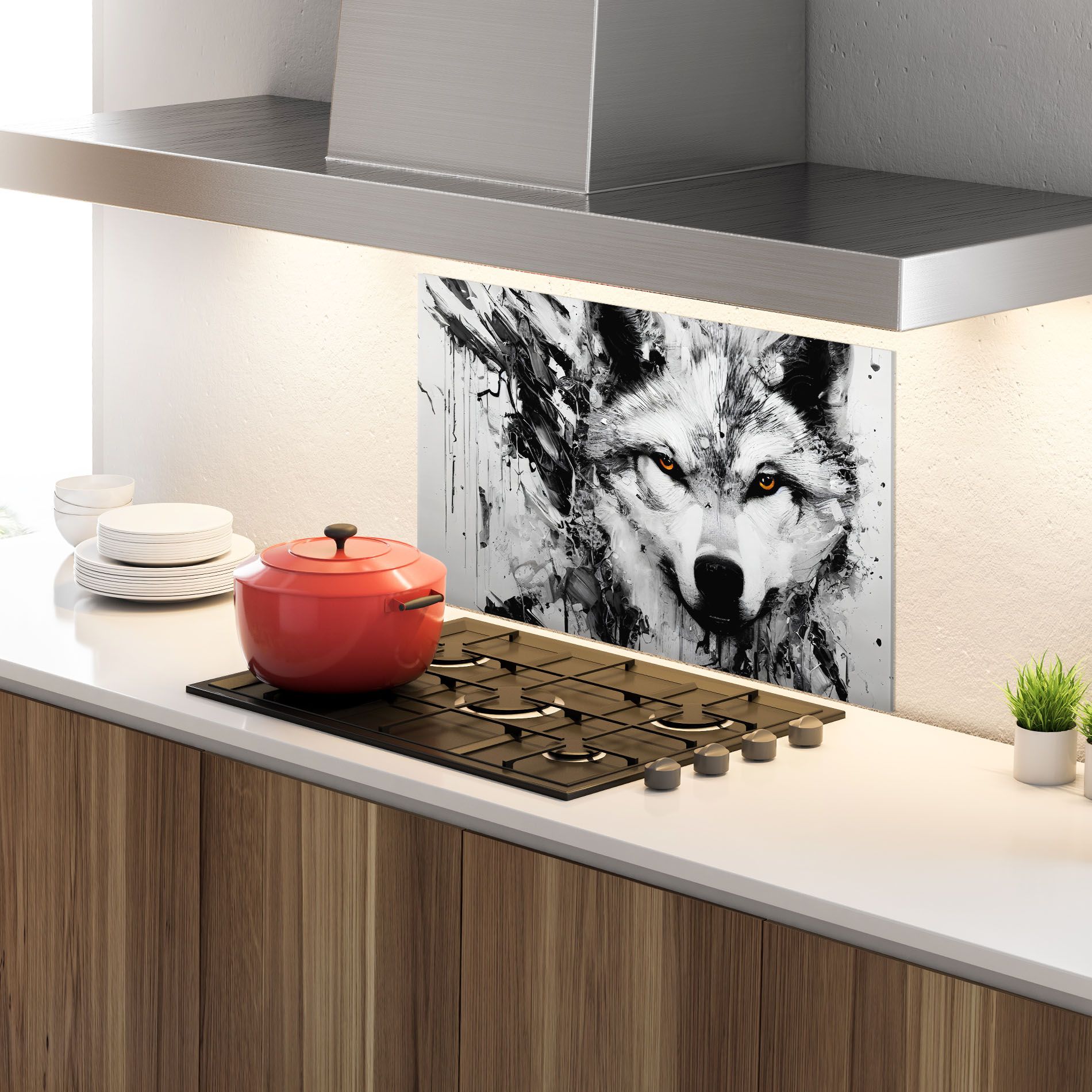 Grey Wolf Portrait mockup 4