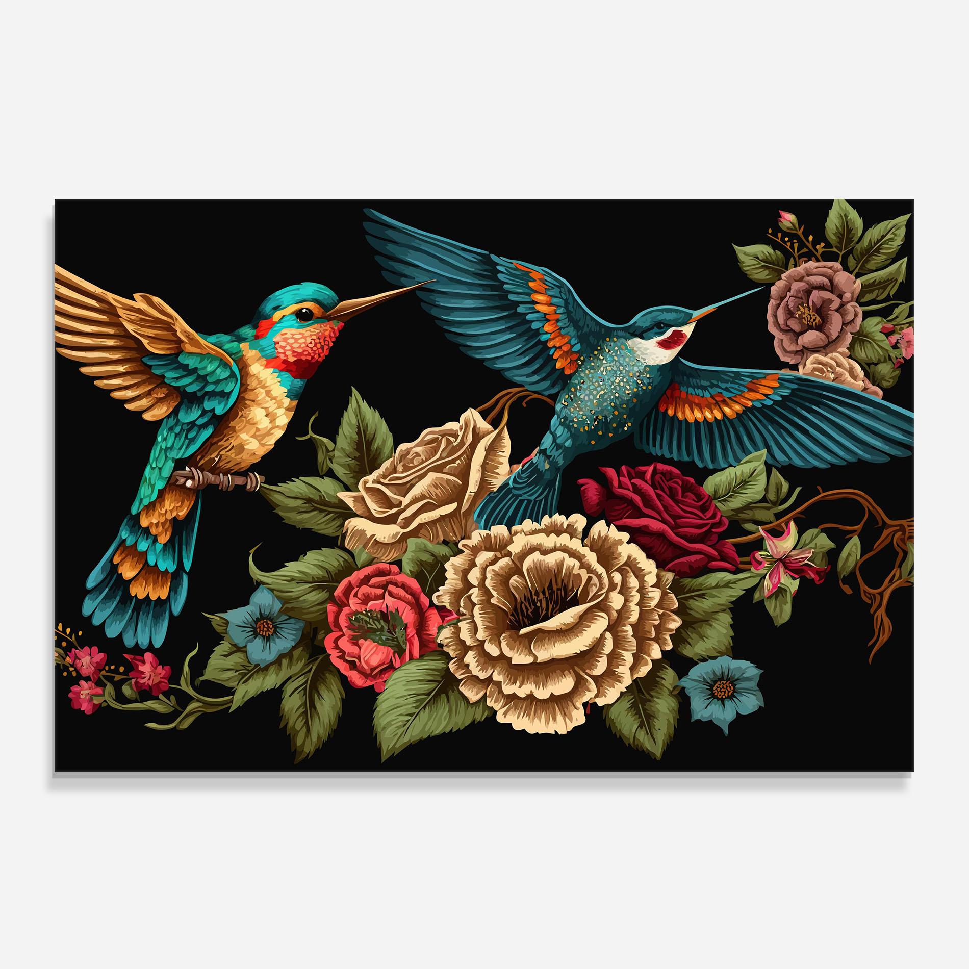 Стъклен панел за кухня Blue Birds mockup 0