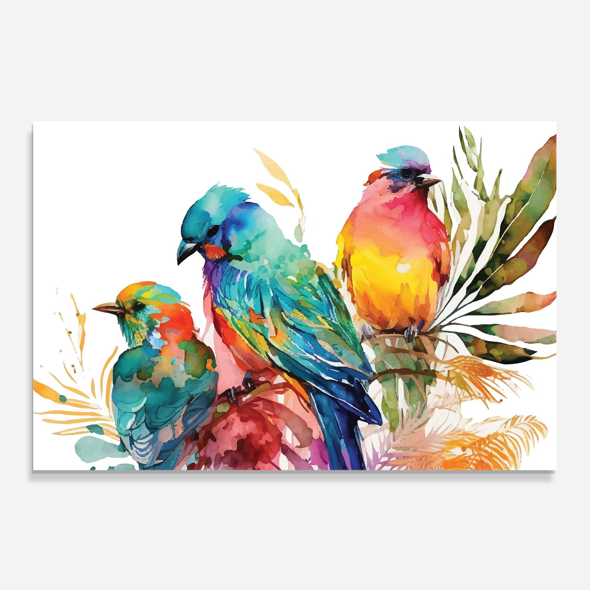 Стъклен панел за кухня Colorful Birds mockup 0