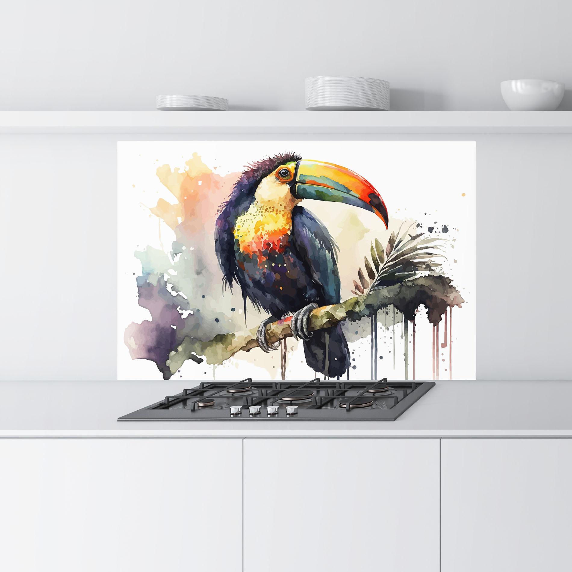 Стъклен панел за кухня Beautiful Toucan Art mockup 9