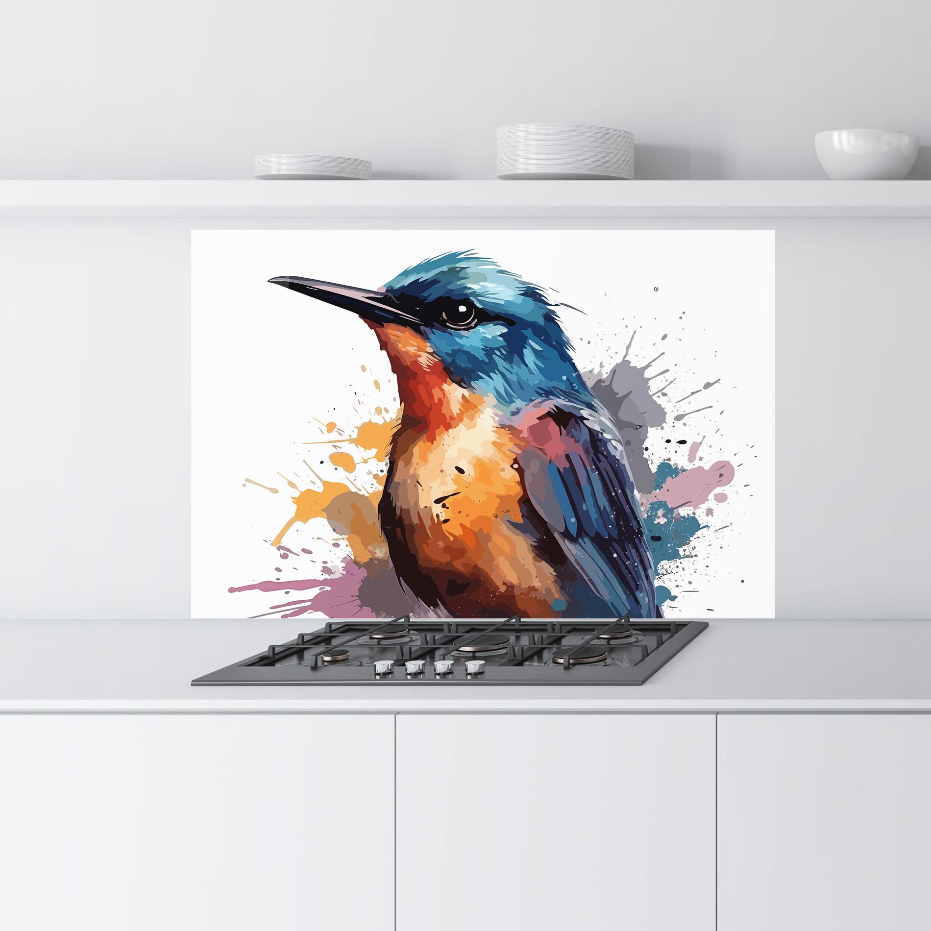 Стъклен панел за кухня Brush Style Bird mockup 9