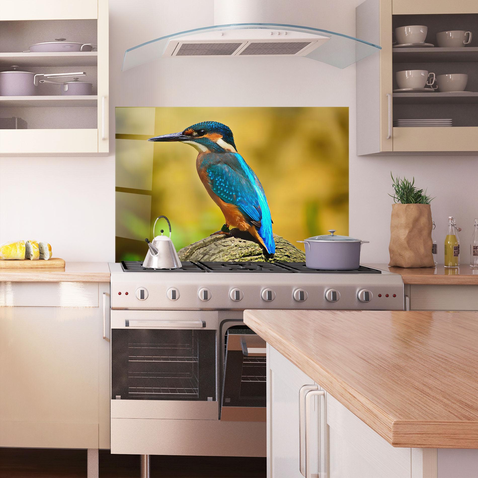 Стъклен панел за кухня Cute Blue Bird mockup 1