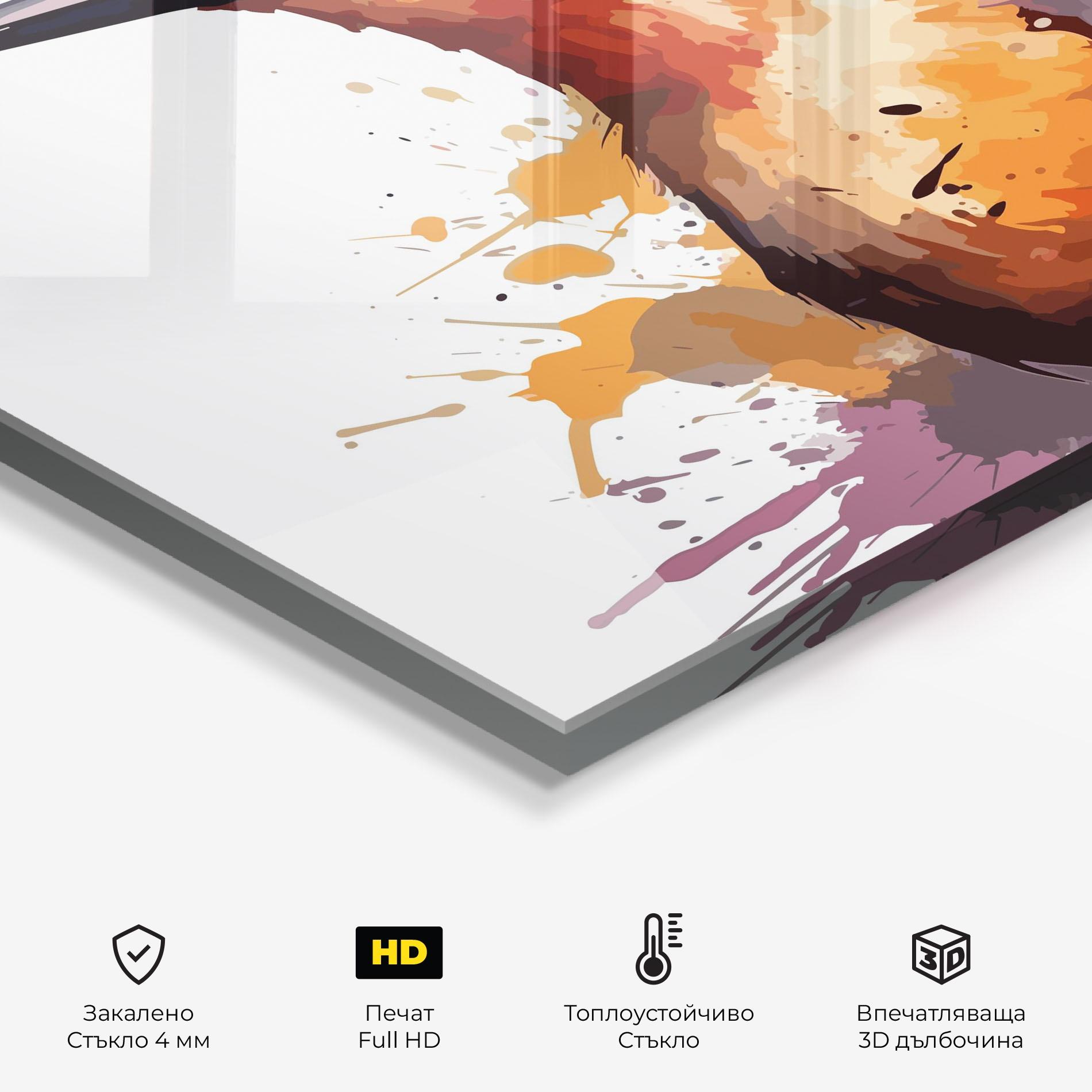 Стъклен панел за кухня Brush Style Bird mockup 2