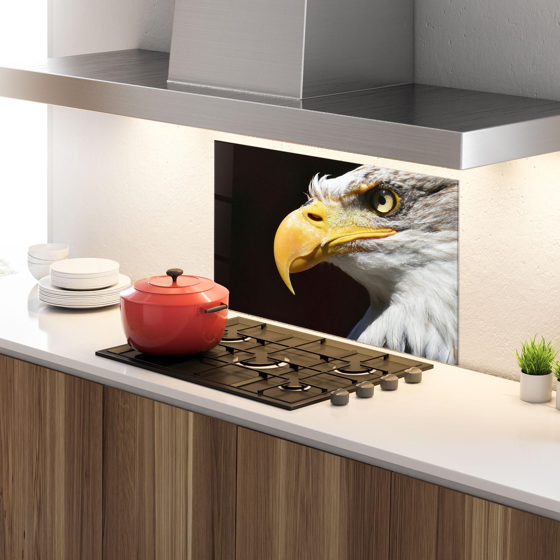 Стъклен панел за кухня Eagle Close Up mockup 4