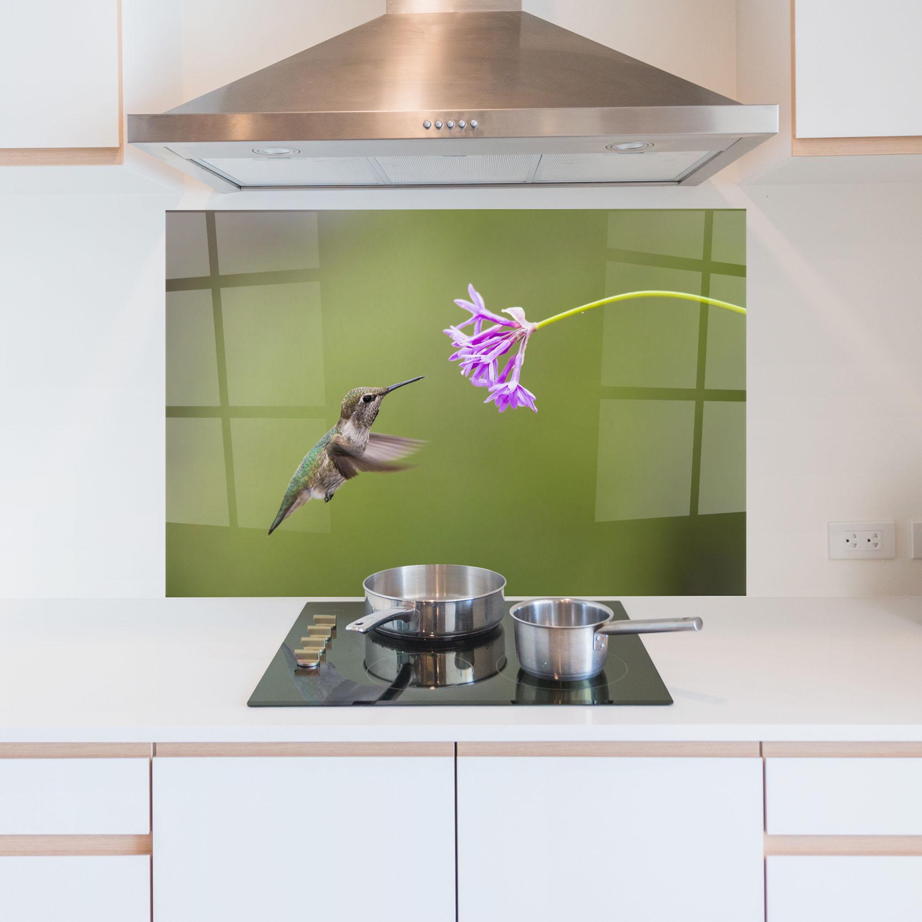 Стъклен панел за кухня Cute Hummingbird mockup 5