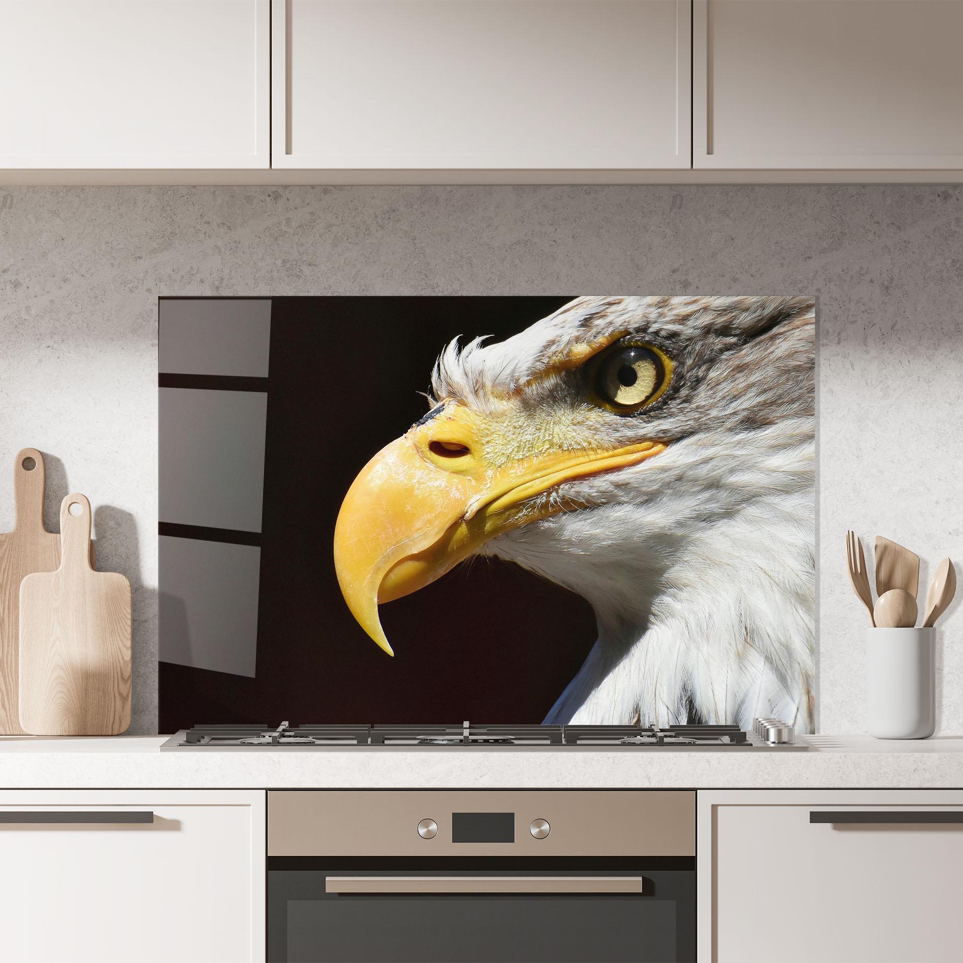 Стъклен панел за кухня Eagle Close Up mockup 7