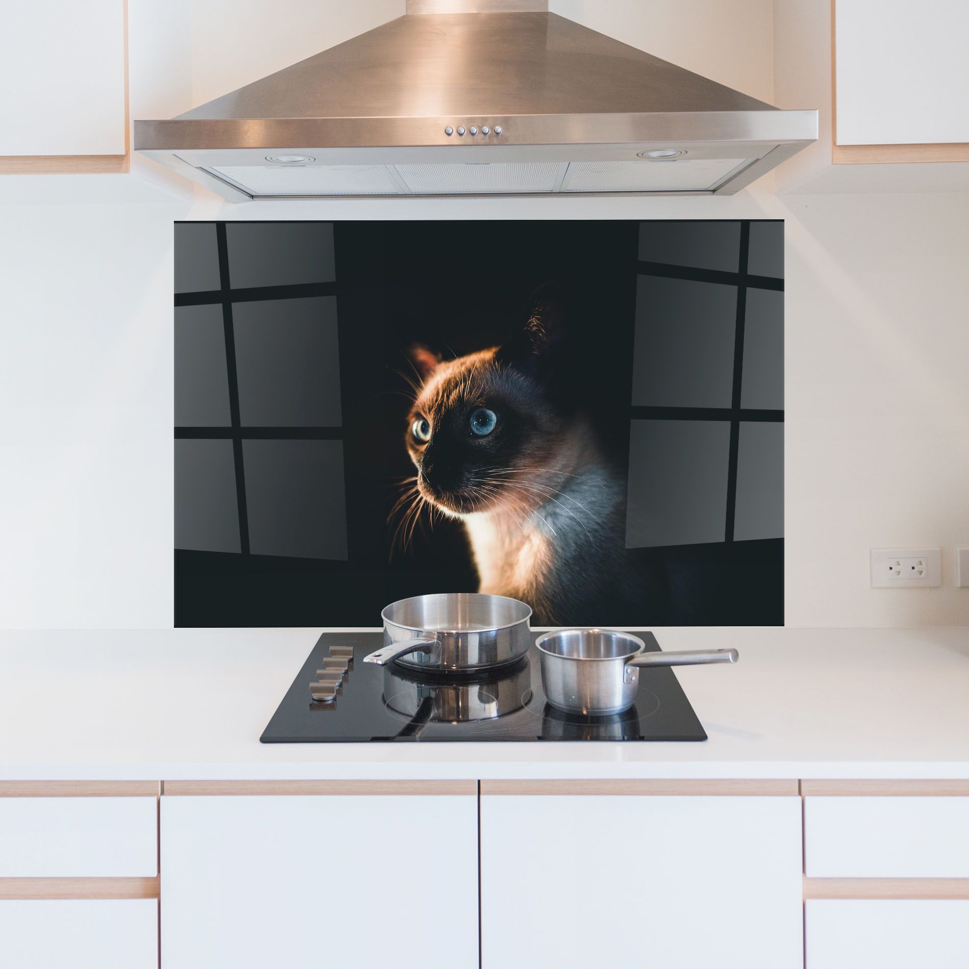 Blue Eyes Cat In Dark mockup 5