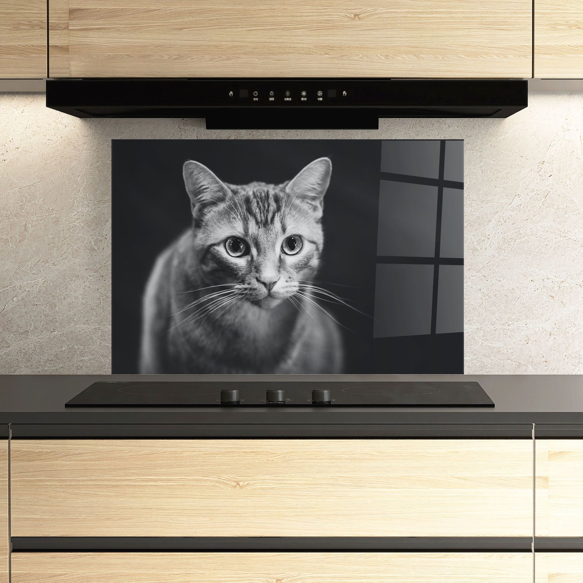 Grey Kitty On Black mockup 3