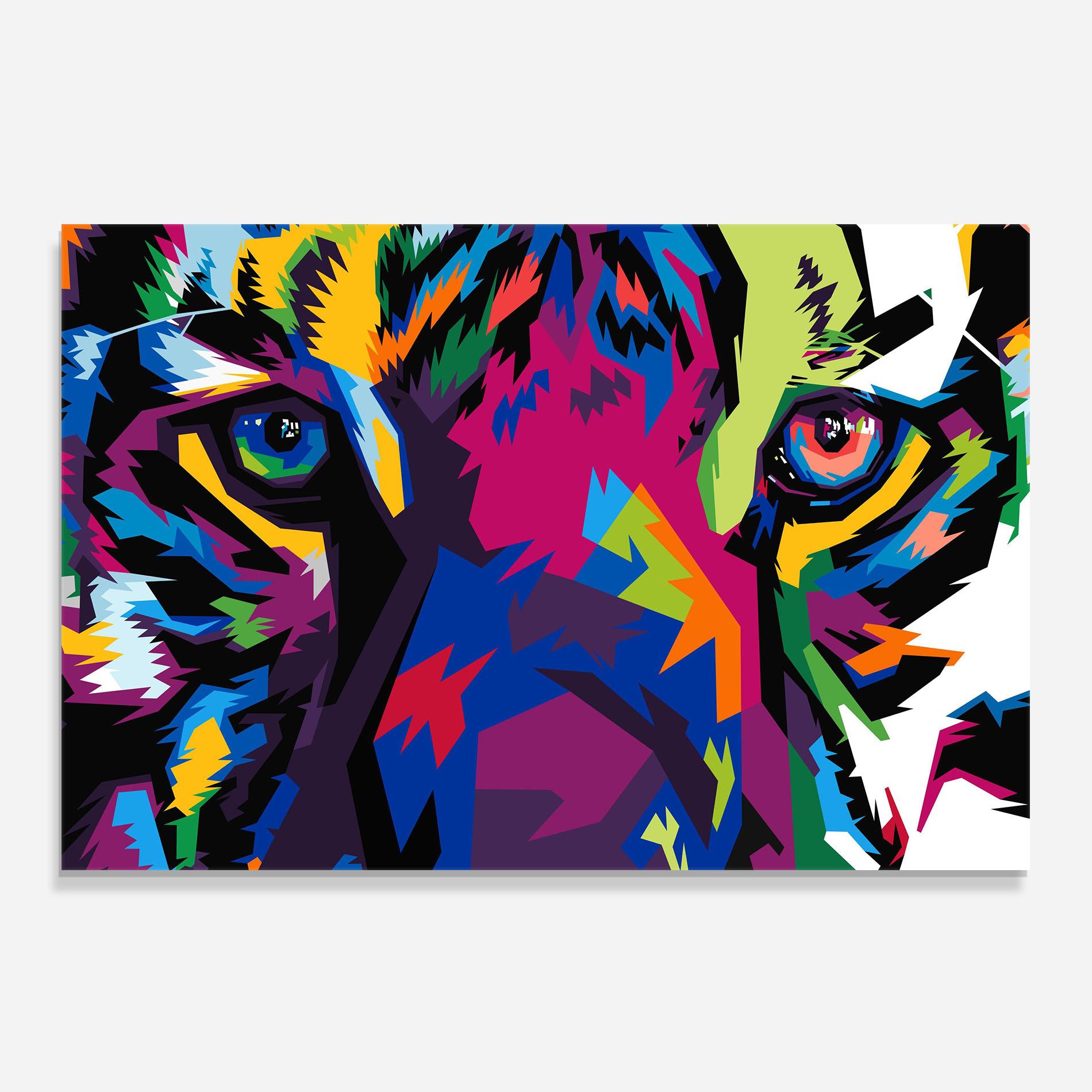 Стъклен панел за кухня Colourul Tiger Eyes mockup 0