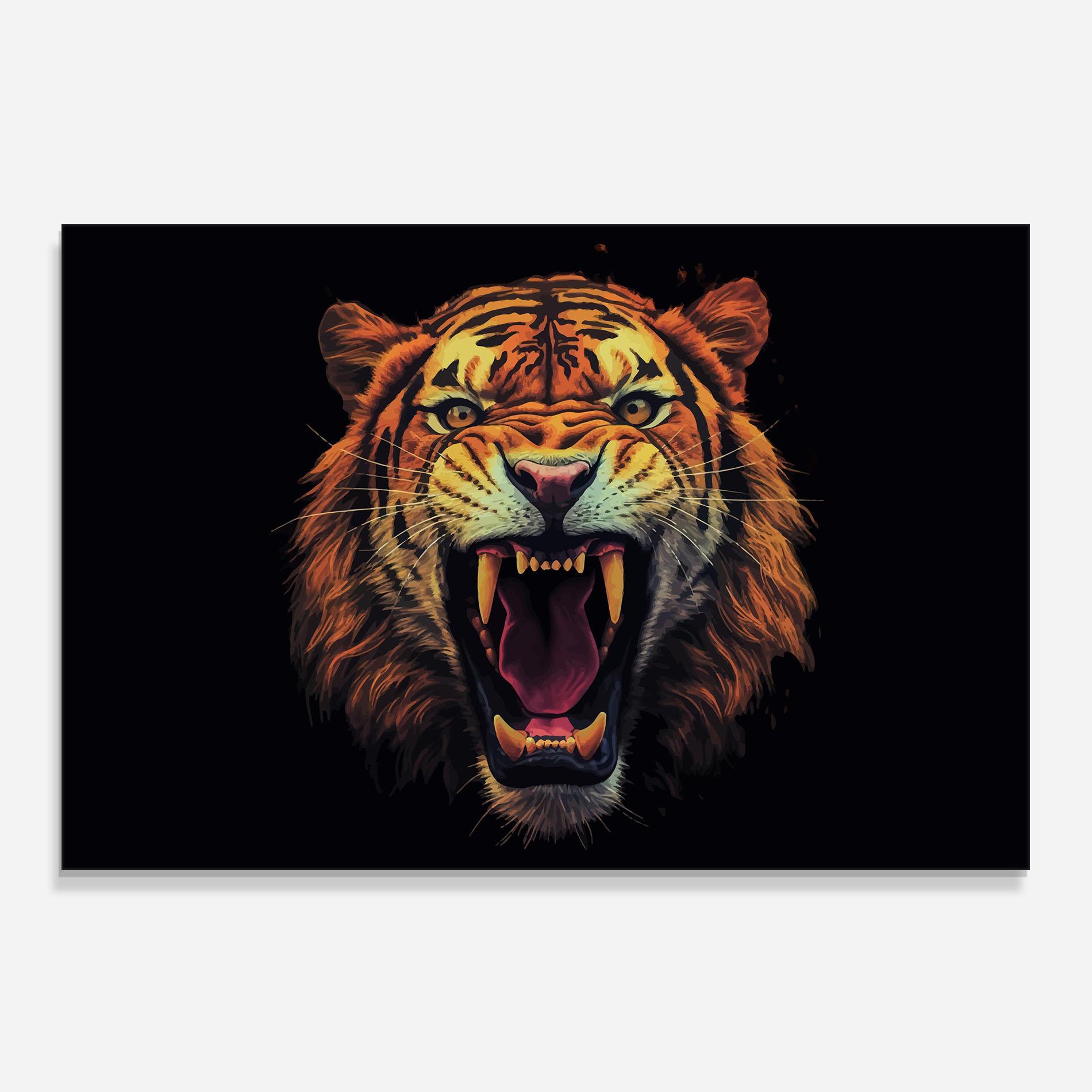 Стъклен панел за кухня Tiger Bite mockup 0