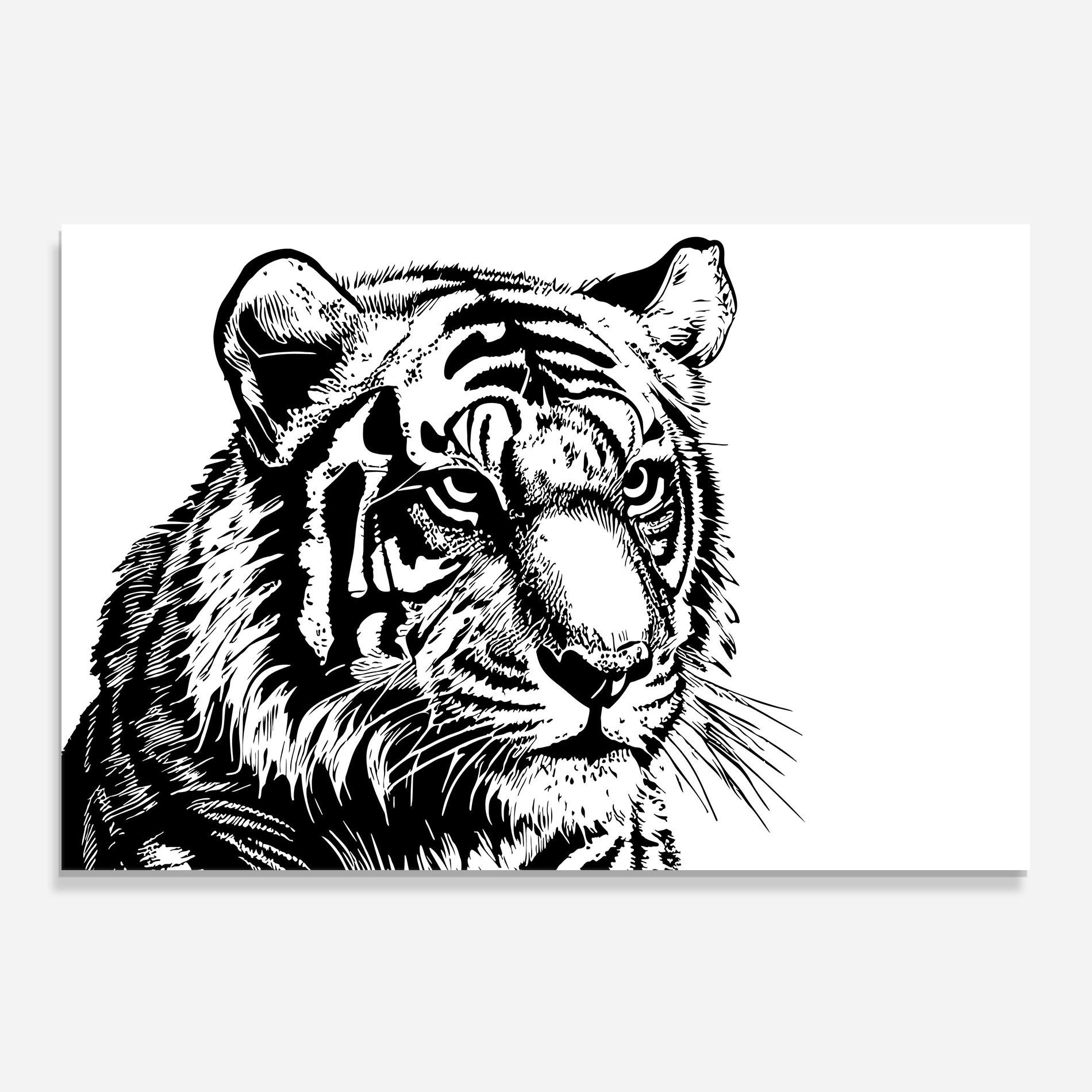 Стъклен панел за кухня Tiger Head mockup 0