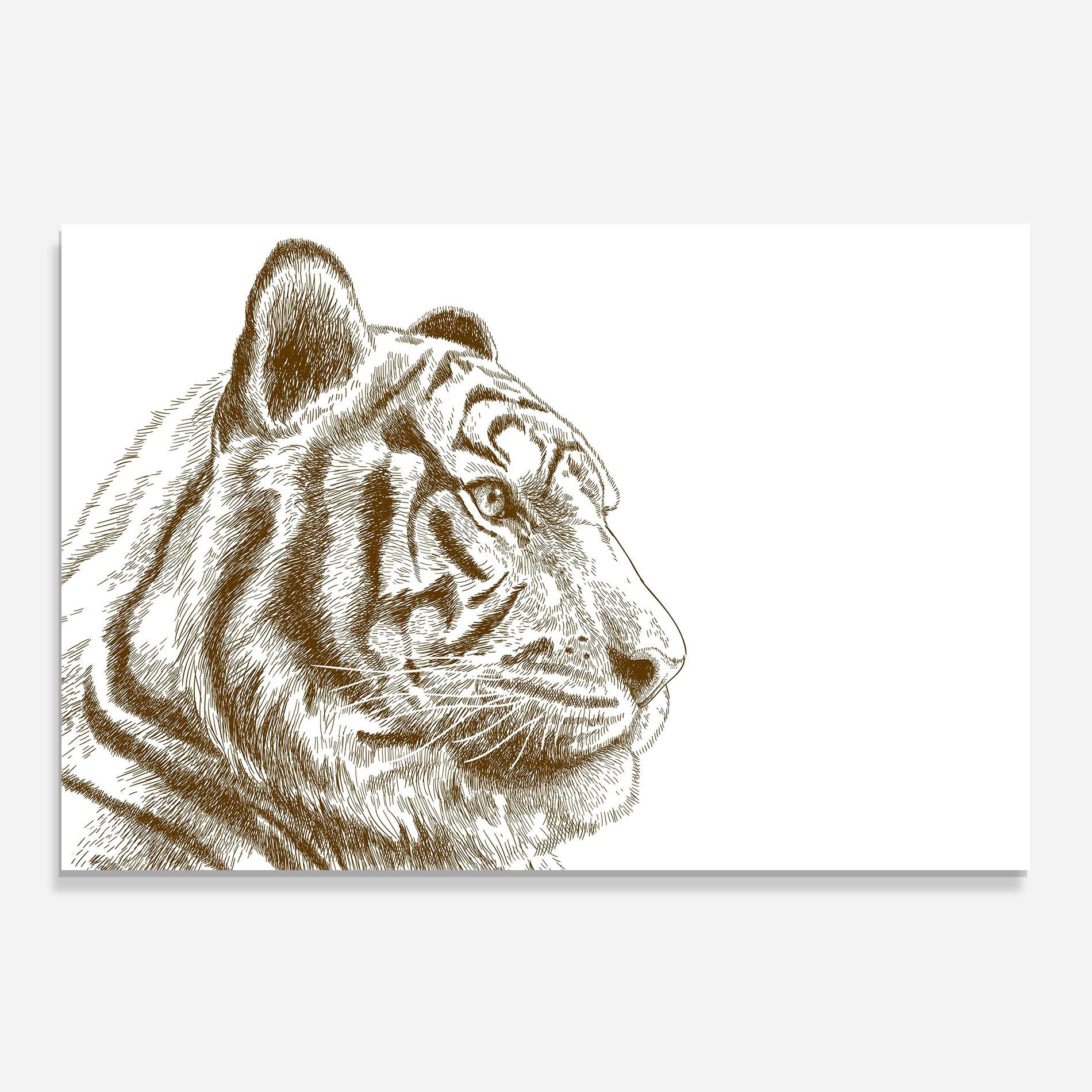 Стъклен панел за кухня Tigerf Brown Head mockup 0