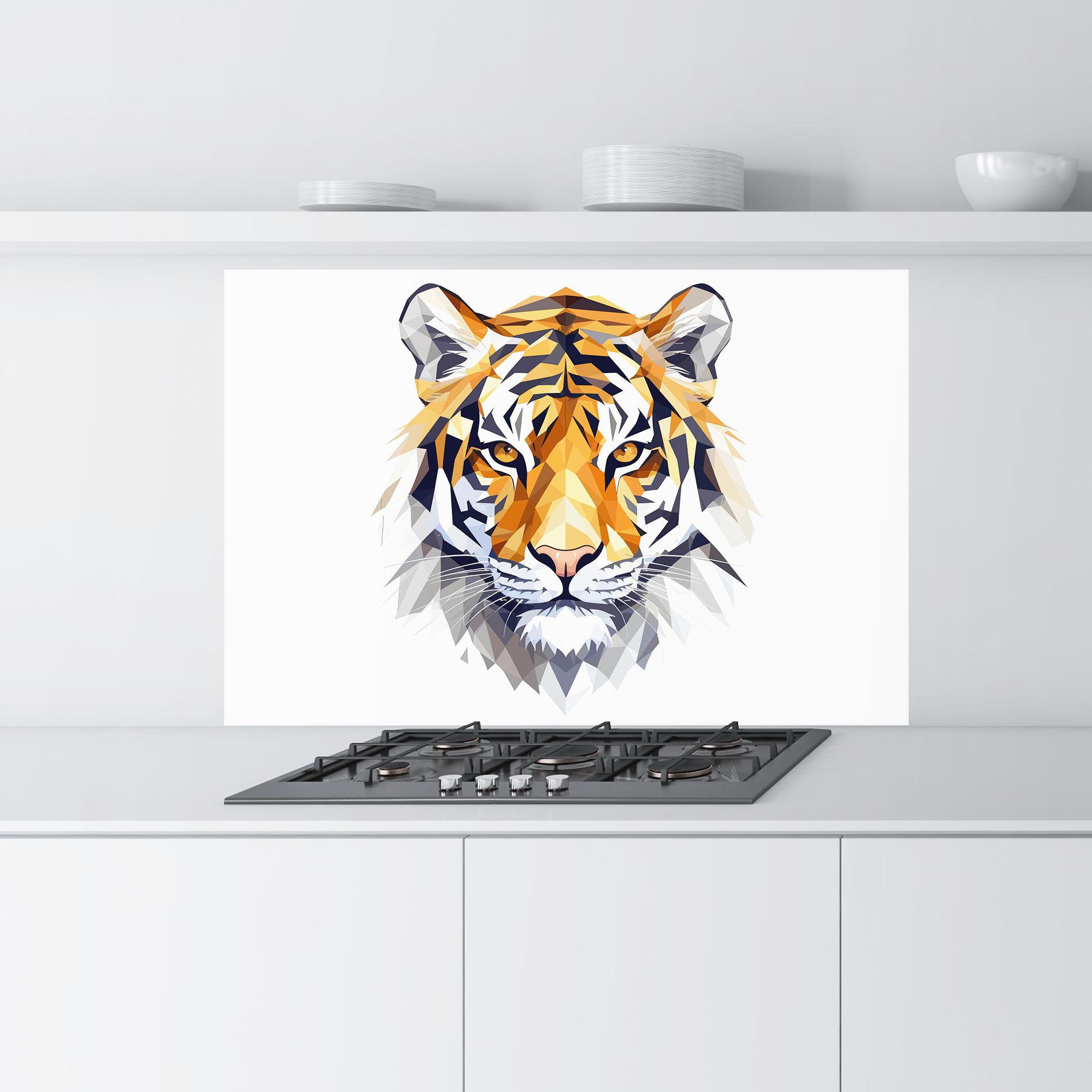 Стъклен панел за кухня Beautifu Tiger Portrait mockup 9