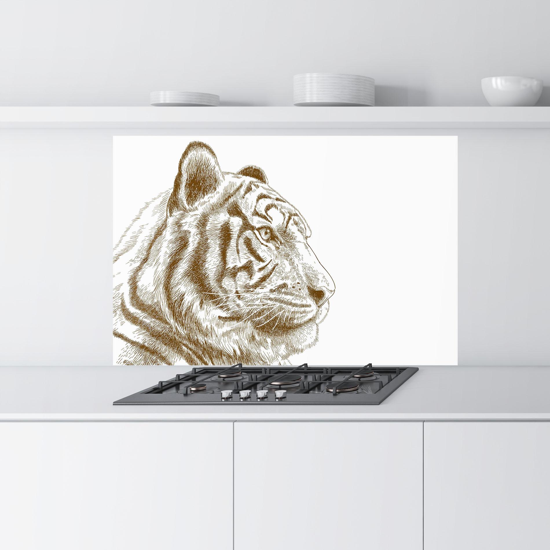Стъклен панел за кухня Tigerf Brown Head mockup 9