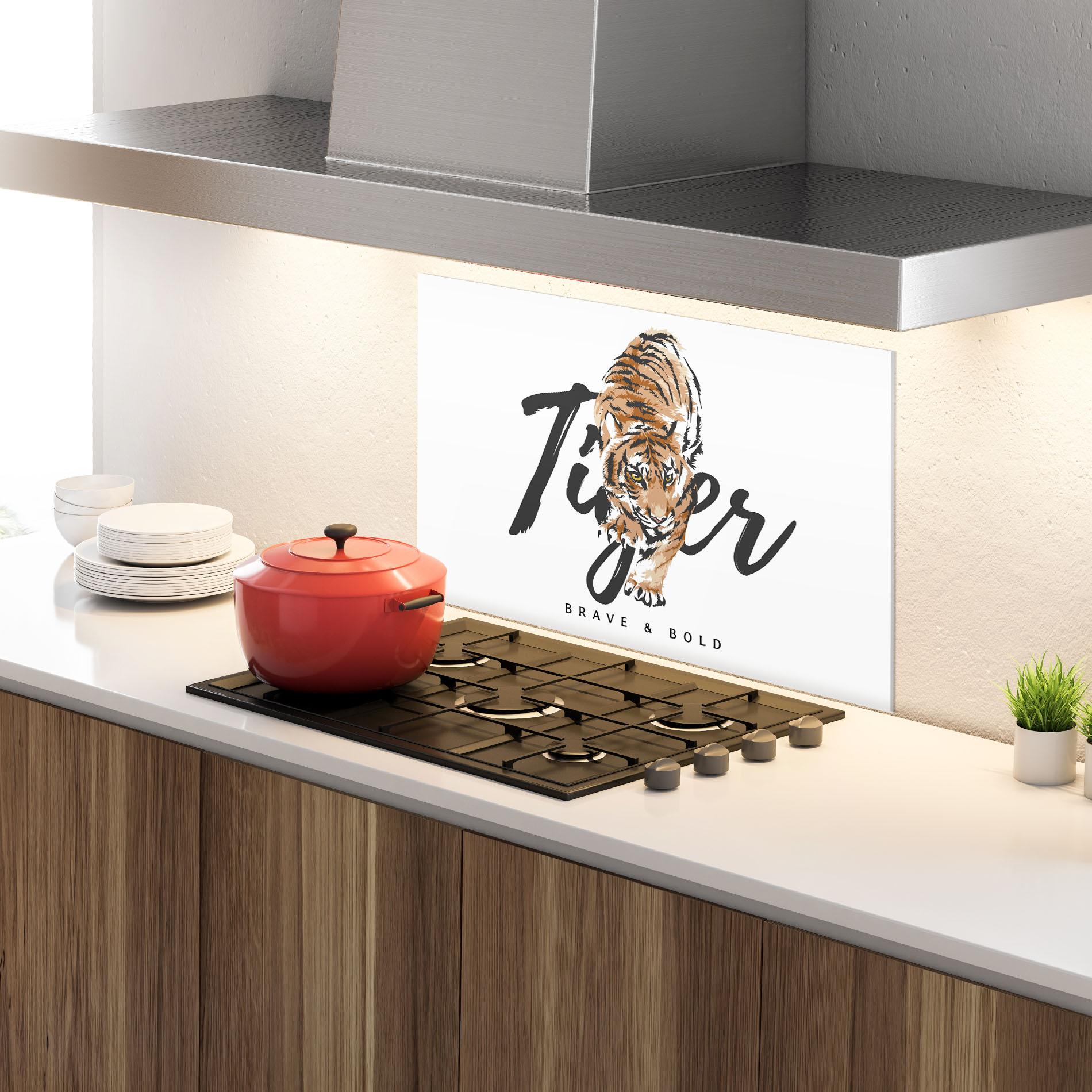 Стъклен панел за кухня Brave And Bold mockup 4