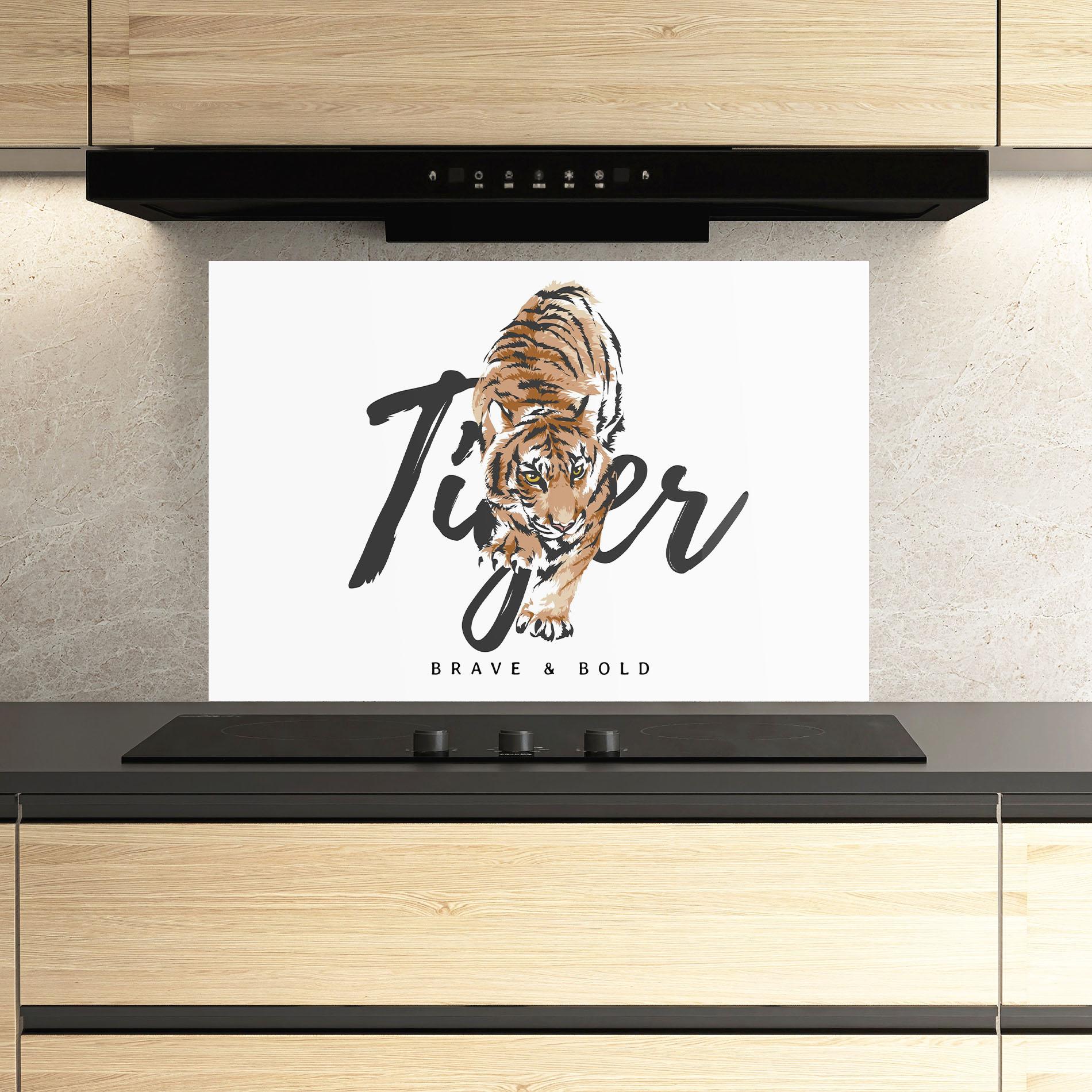 Стъклен панел за кухня Brave And Bold mockup 3