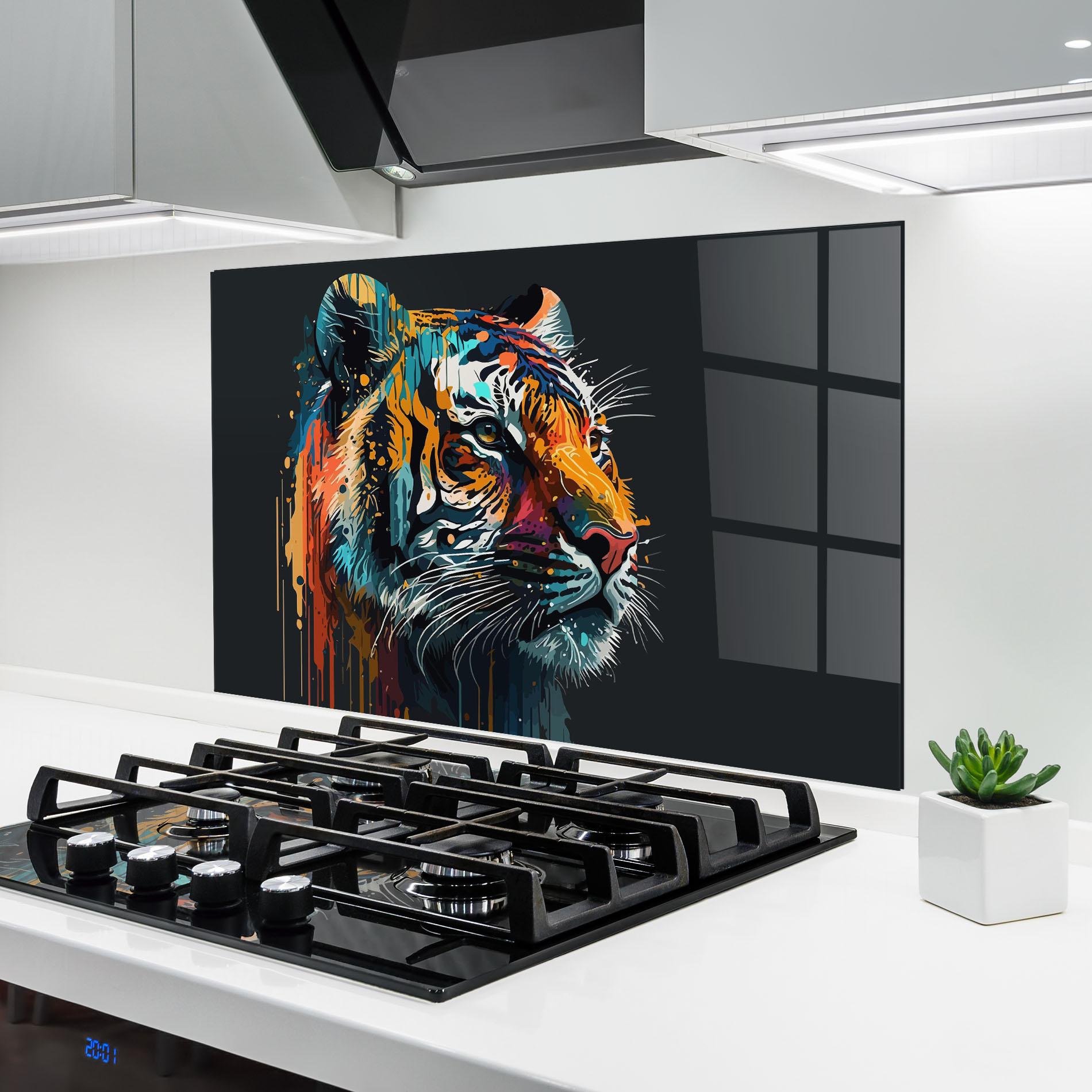 Стъклен панел за кухня Color Mix Tiger mockup 6