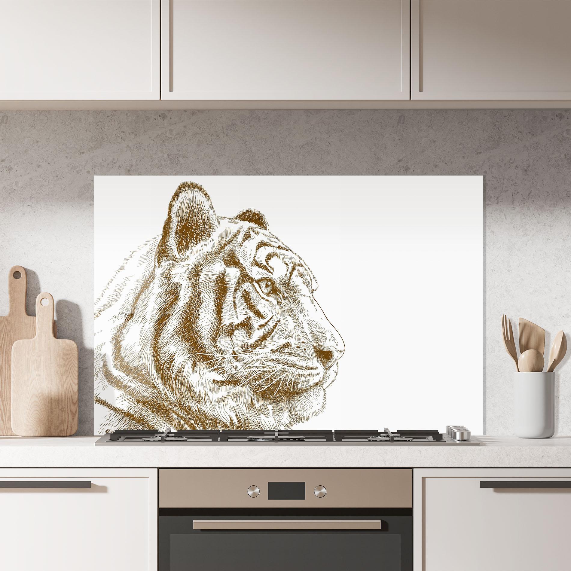 Стъклен панел за кухня Tigerf Brown Head mockup 7