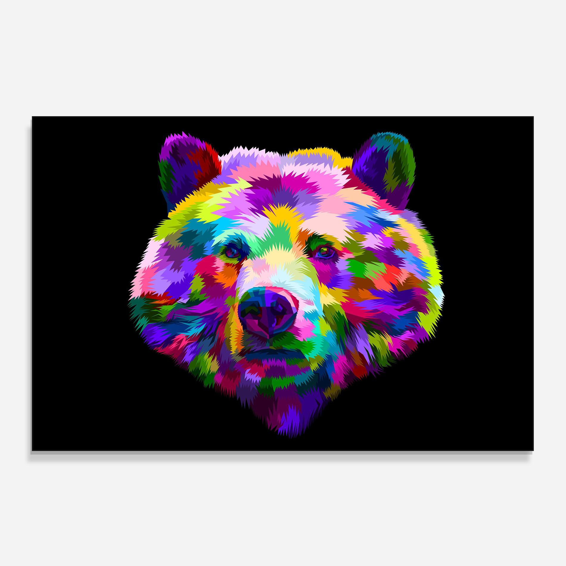 Стъклен панел за кухня Bear Head Art mockup 0