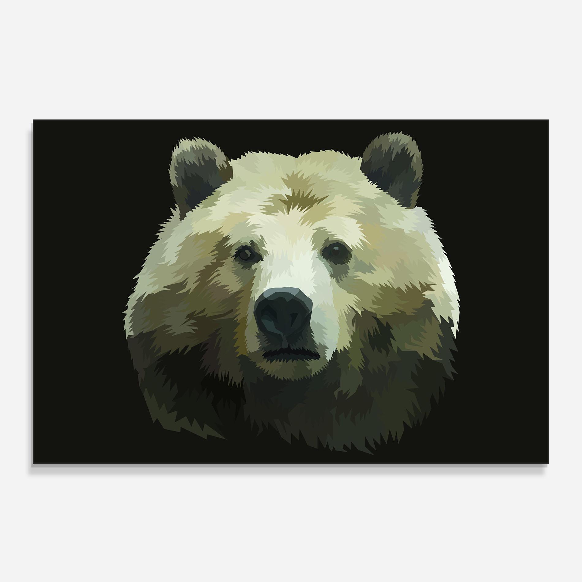 Стъклен панел за кухня Brown Bear Head mockup 0
