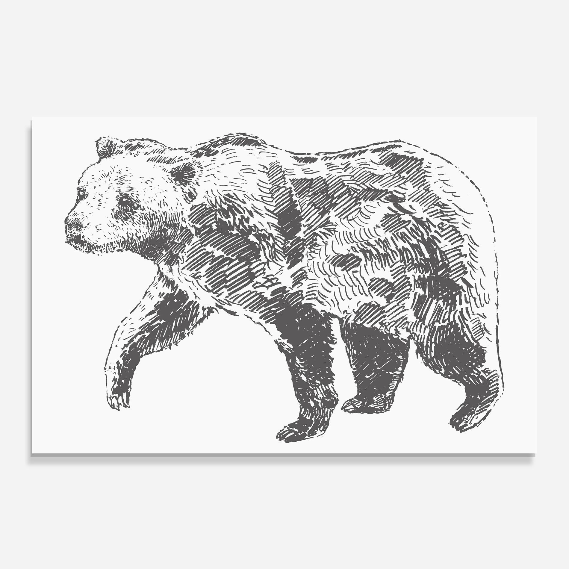 Стъклен панел за кухня Grizzly Shilouette mockup 0