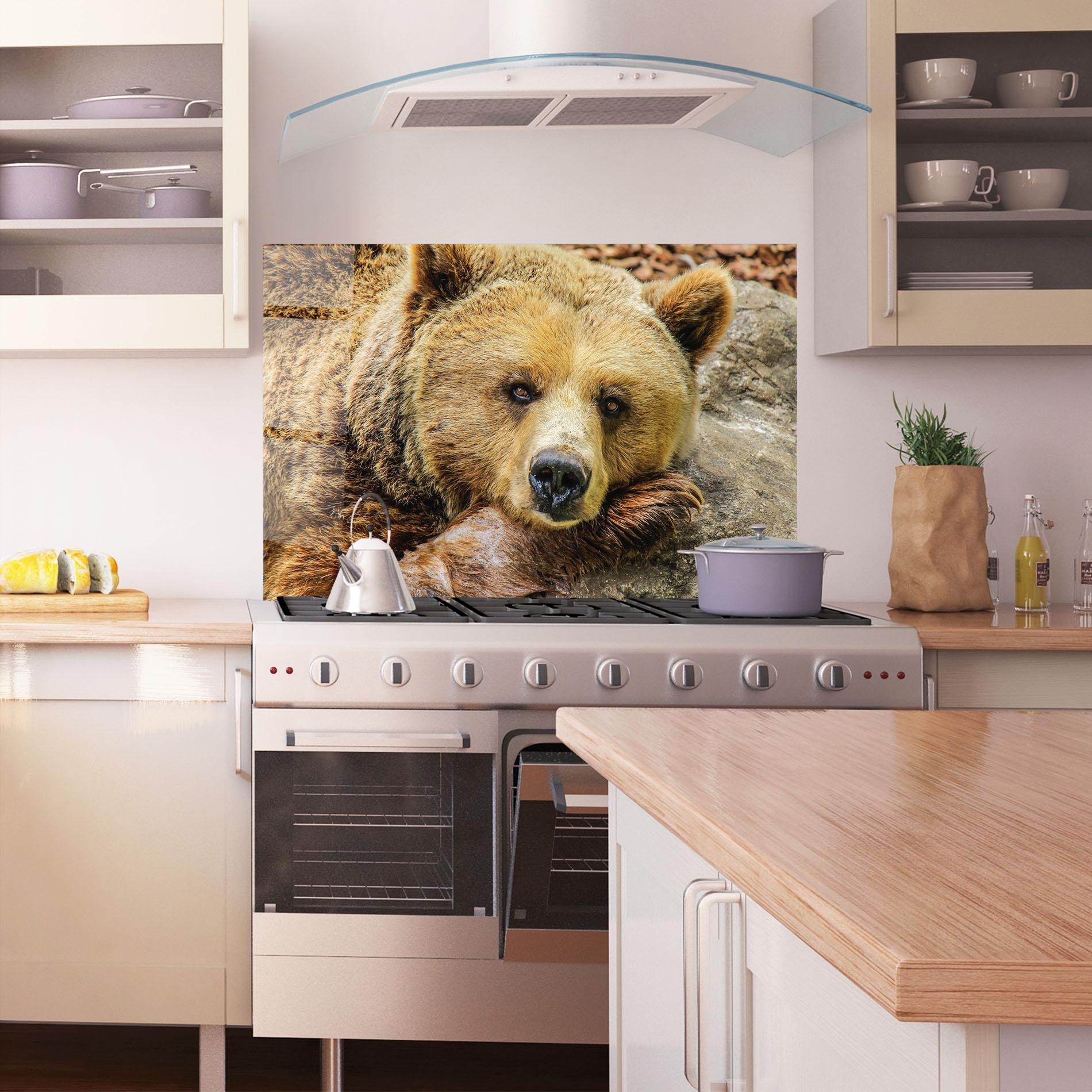 Стъклен панел за кухня Bear mockup 1