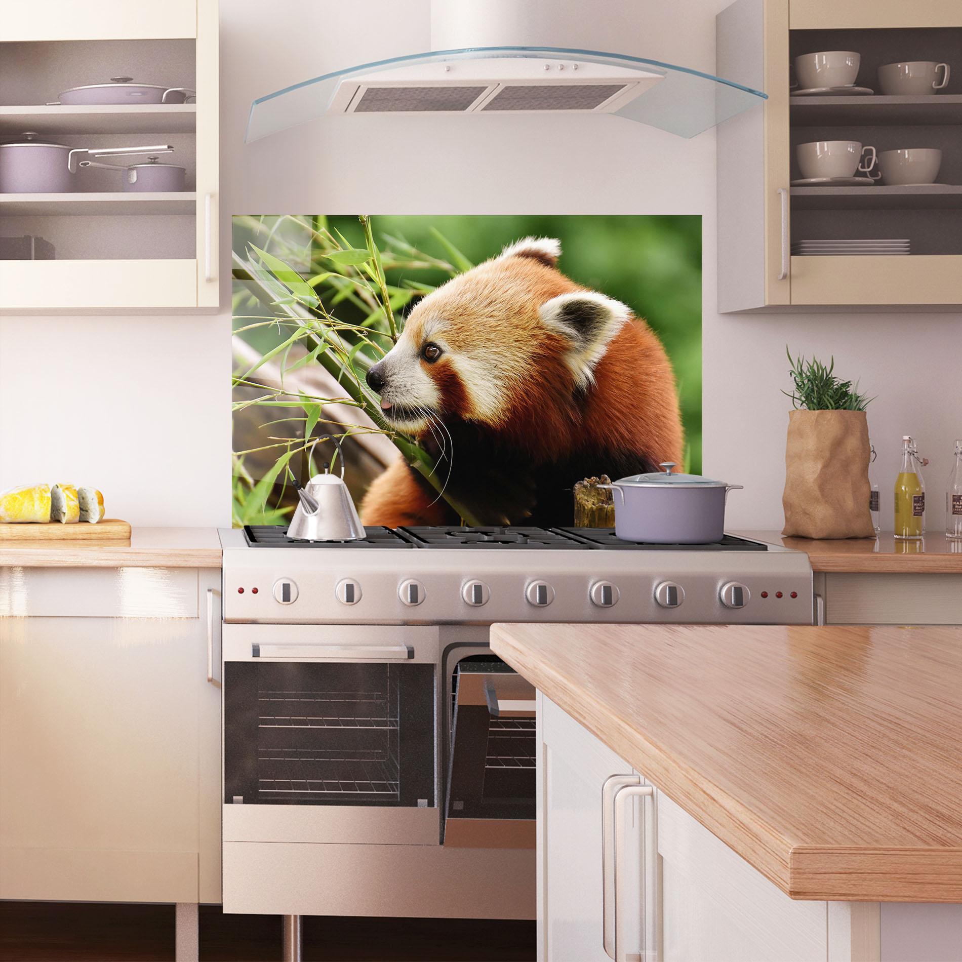 Стъклен панел за кухня Cute Red Panda mockup 1
