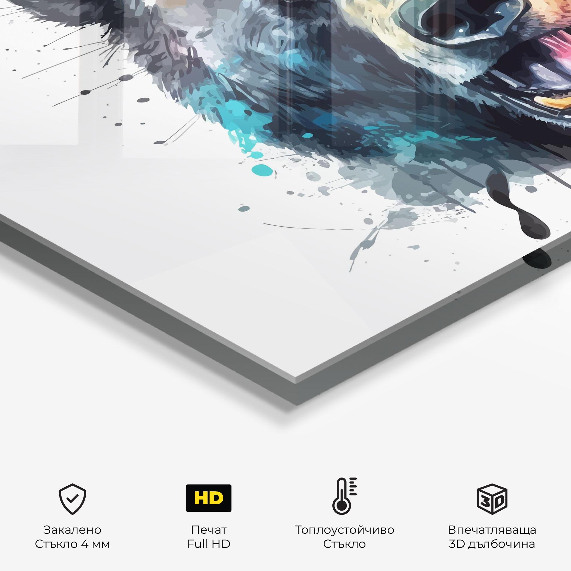 Стъклен панел за кухня Artistic Bear Head mockup 2