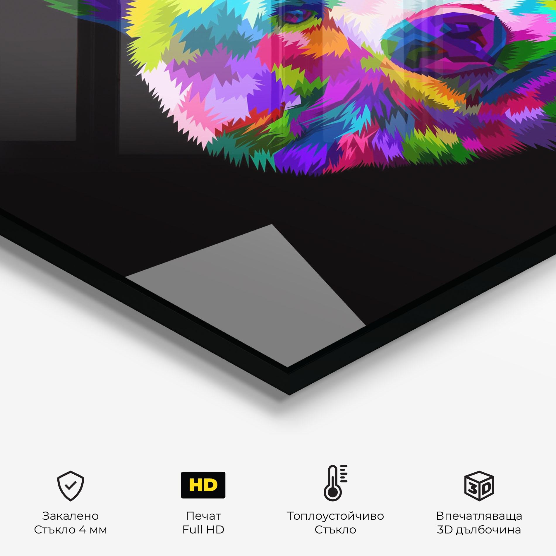 Стъклен панел за кухня Bear Head Art mockup 2