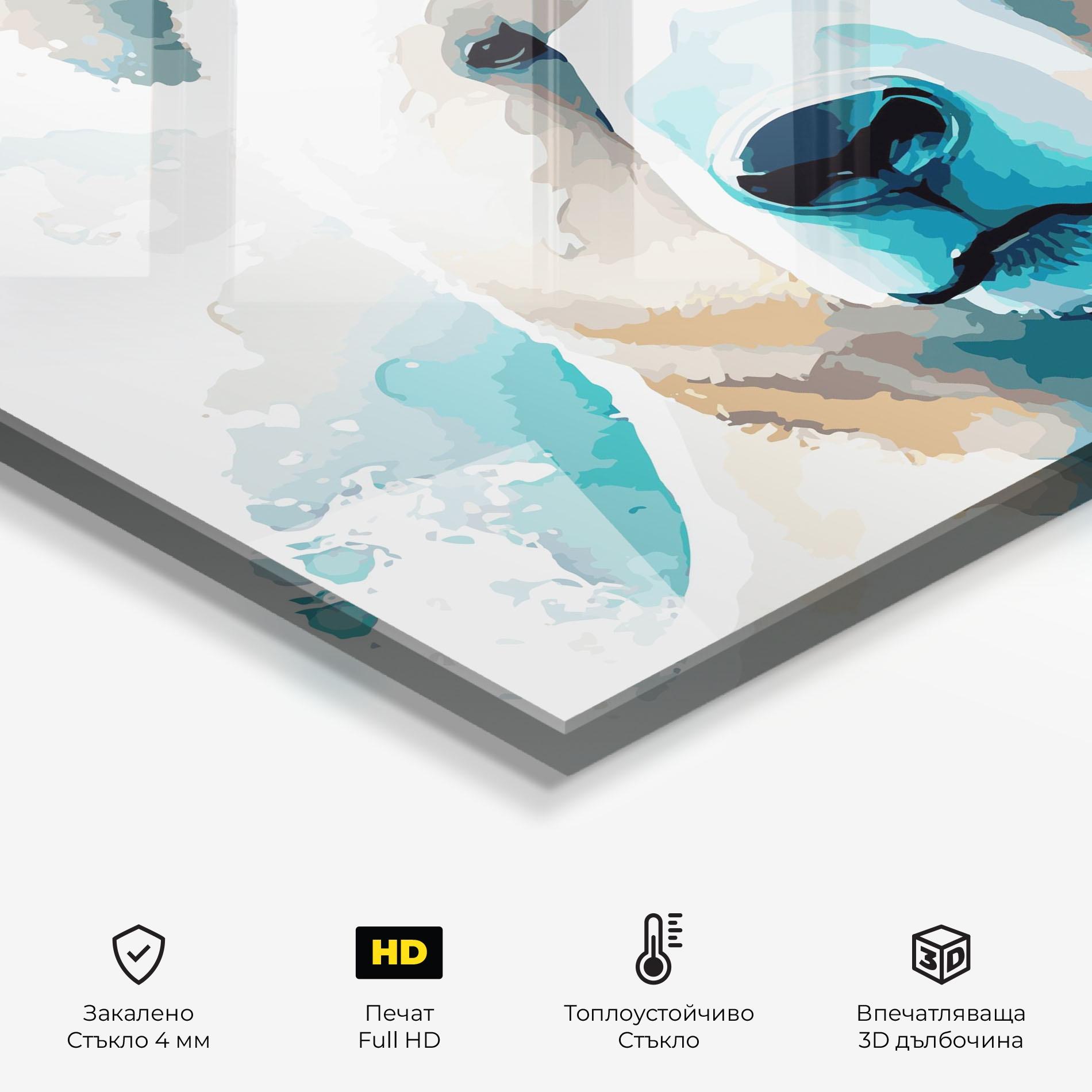 Стъклен панел за кухня Big Watercolor Bear mockup 2