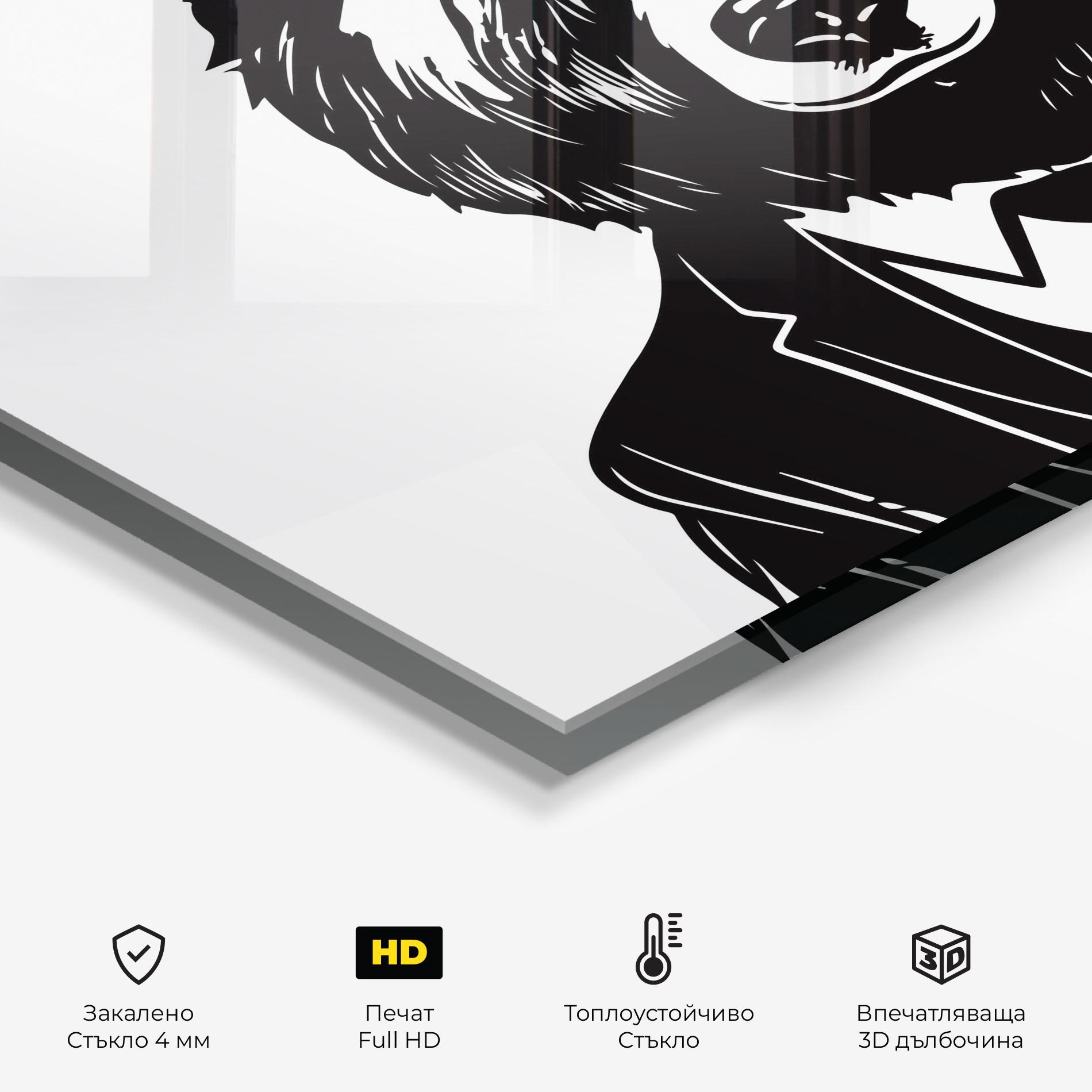 Стъклен панел за кухня Business Bear mockup 2