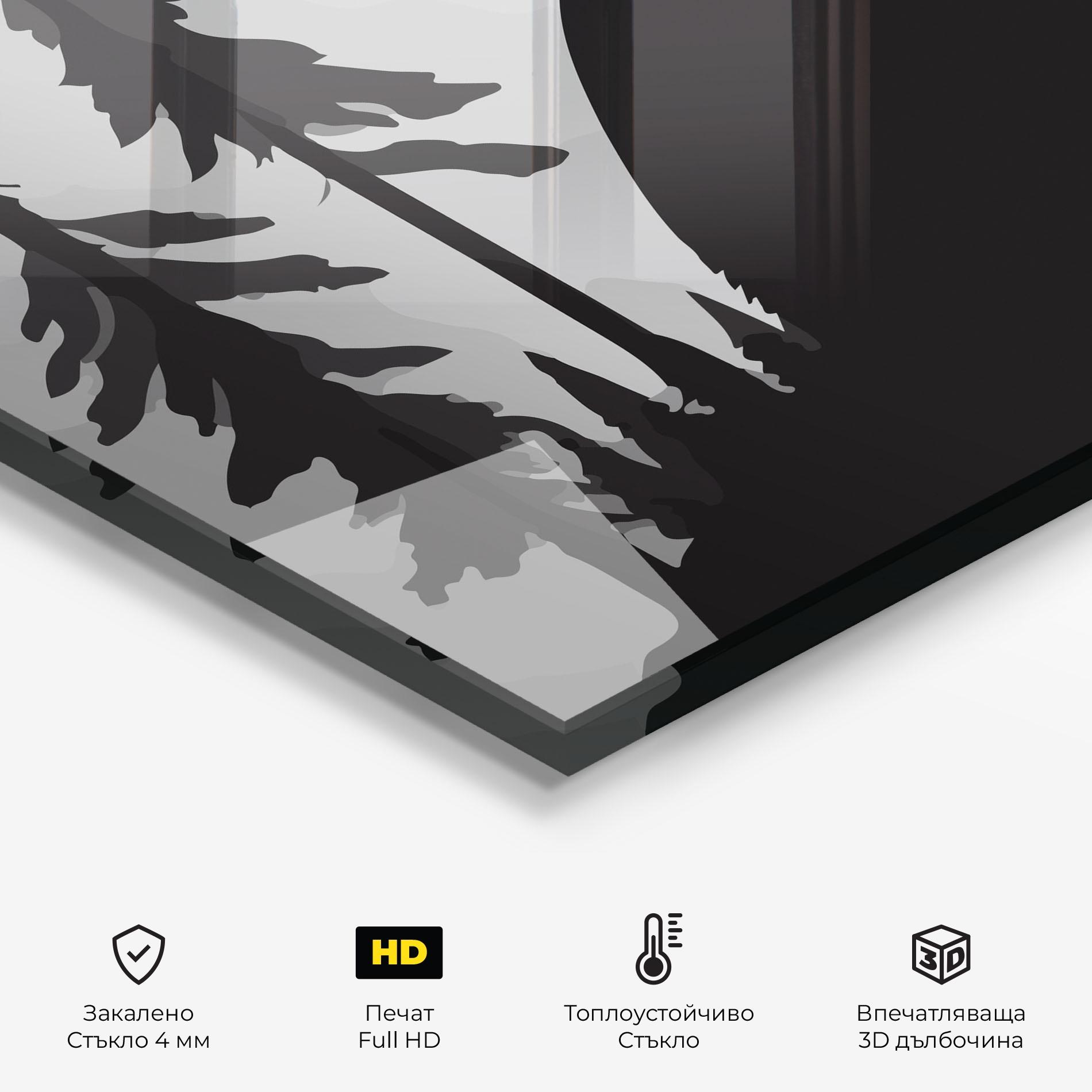 Стъклен панел за кухня Forest Bear mockup 2