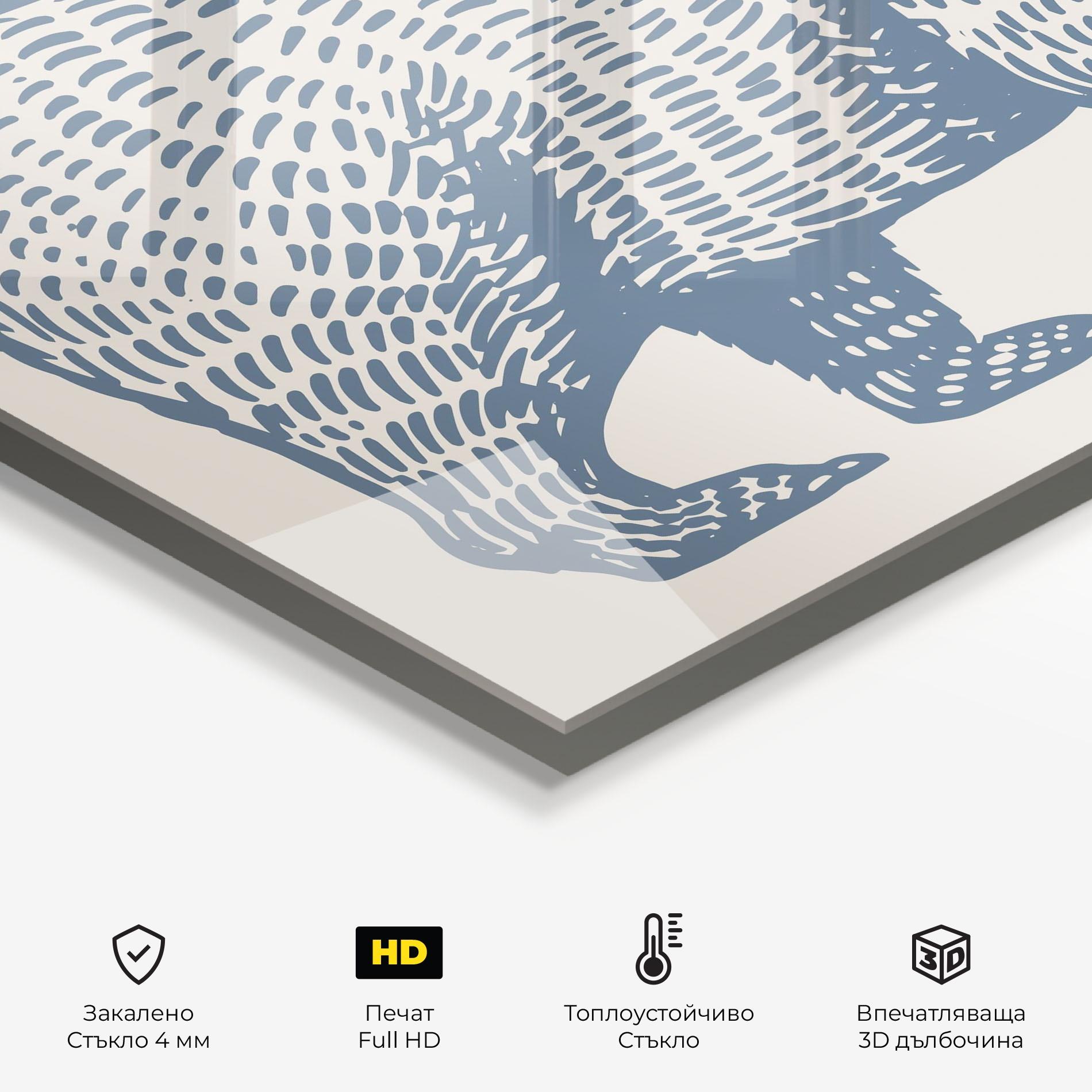 Стъклен панел за кухня Minimalist Blue Bear mockup 2