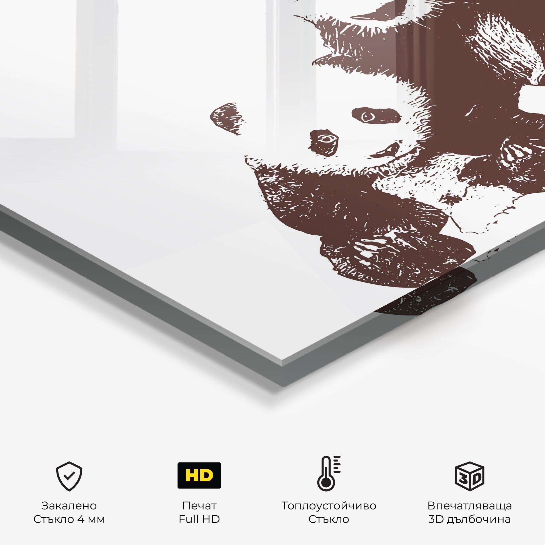 Стъклен панел за кухня Panda Art Family mockup 2